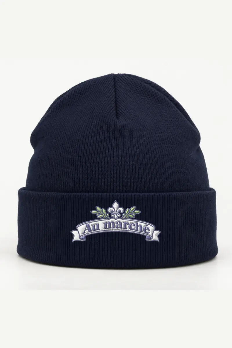 "Au marché" Cuffed Beanie · Embroidered