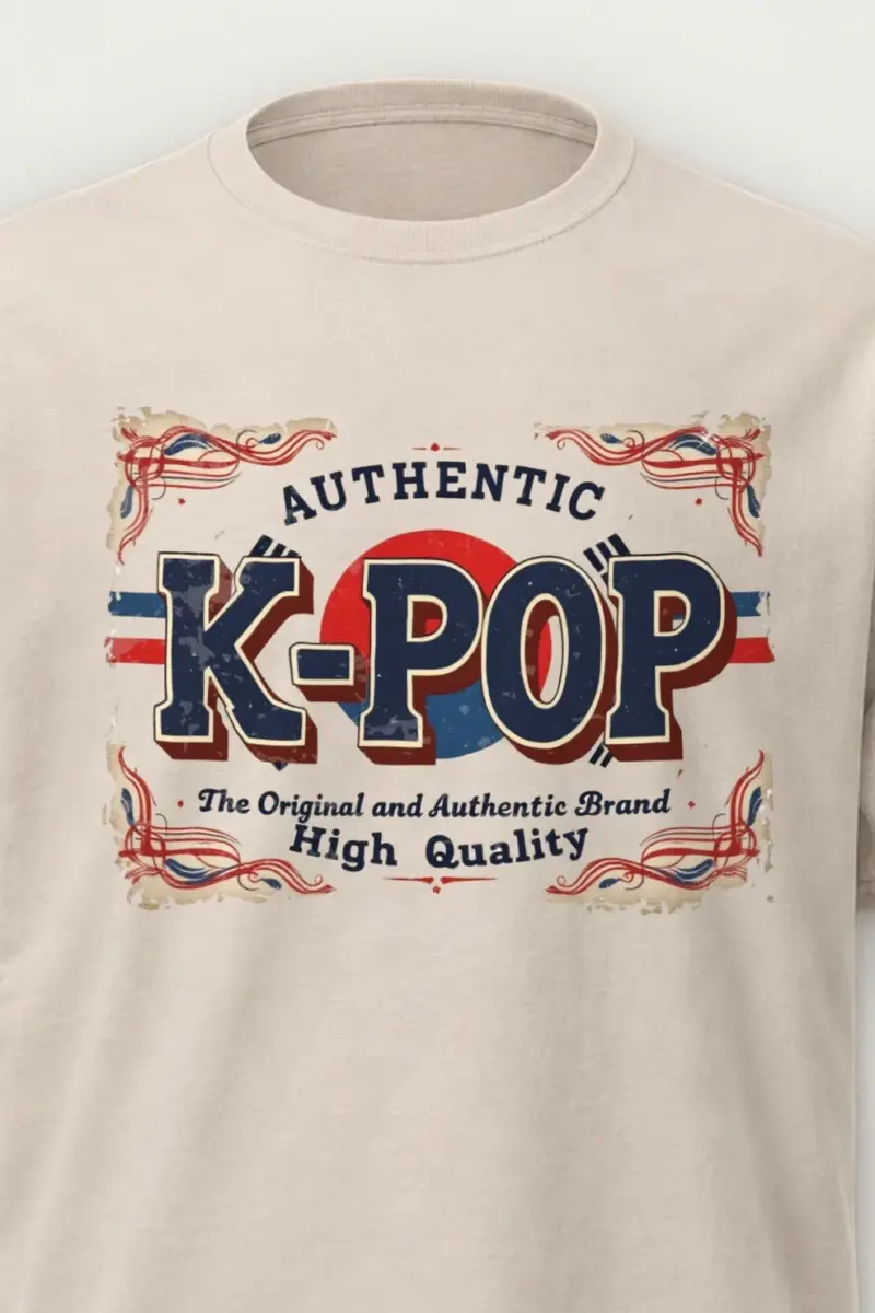 "Authentic K-Pop Emblem" Heavyweight Unisex Crewneck T-shirt
