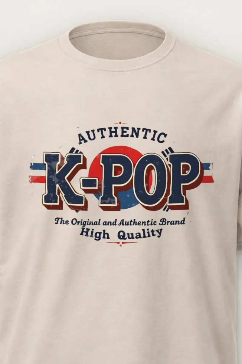 "Authentic K-Pop" Heavyweight Unisex Crewneck T-shirt