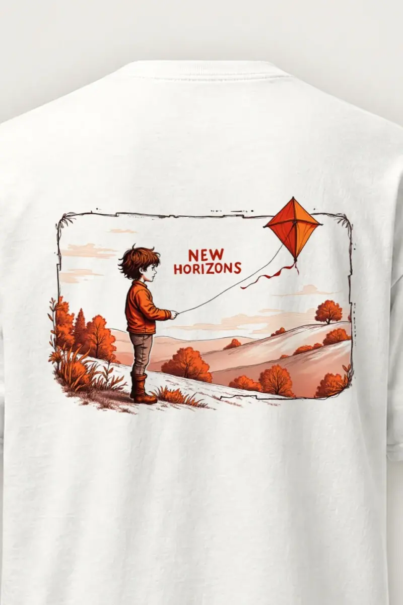 "Autumn Kite Flight" Heavyweight Unisex Crewneck T-shirt