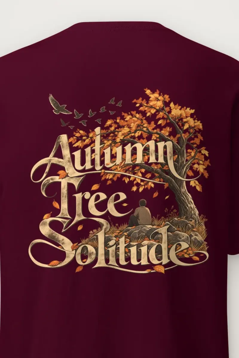 "Autumn Tree Solitude" Heavyweight Unisex Crewneck T-shirt