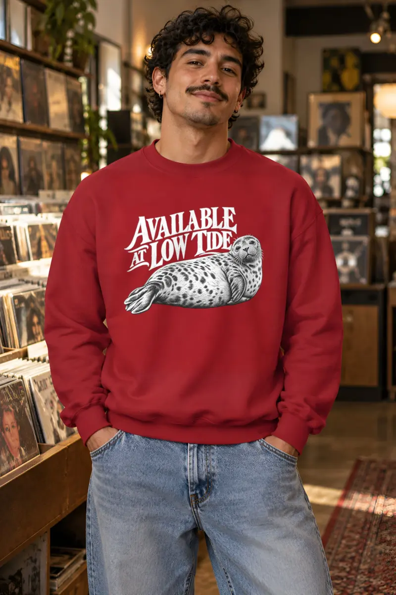 "Available at Low Tide" Heavy Blend Unisex Crewneck Sweatshirt