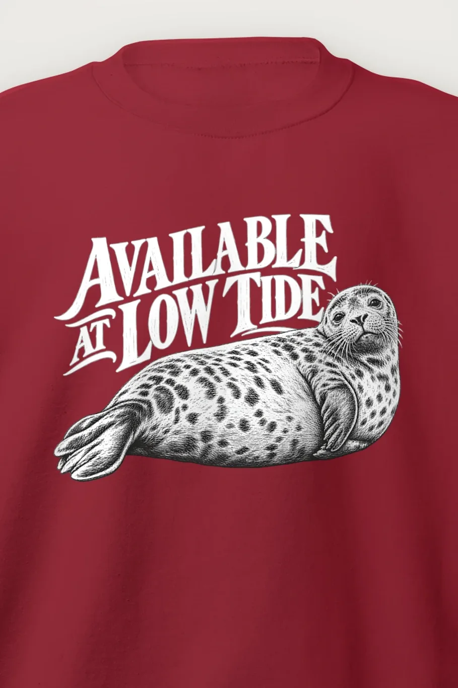 "Available at Low Tide" Heavy Blend Unisex Crewneck Sweatshirt - the graphic up close