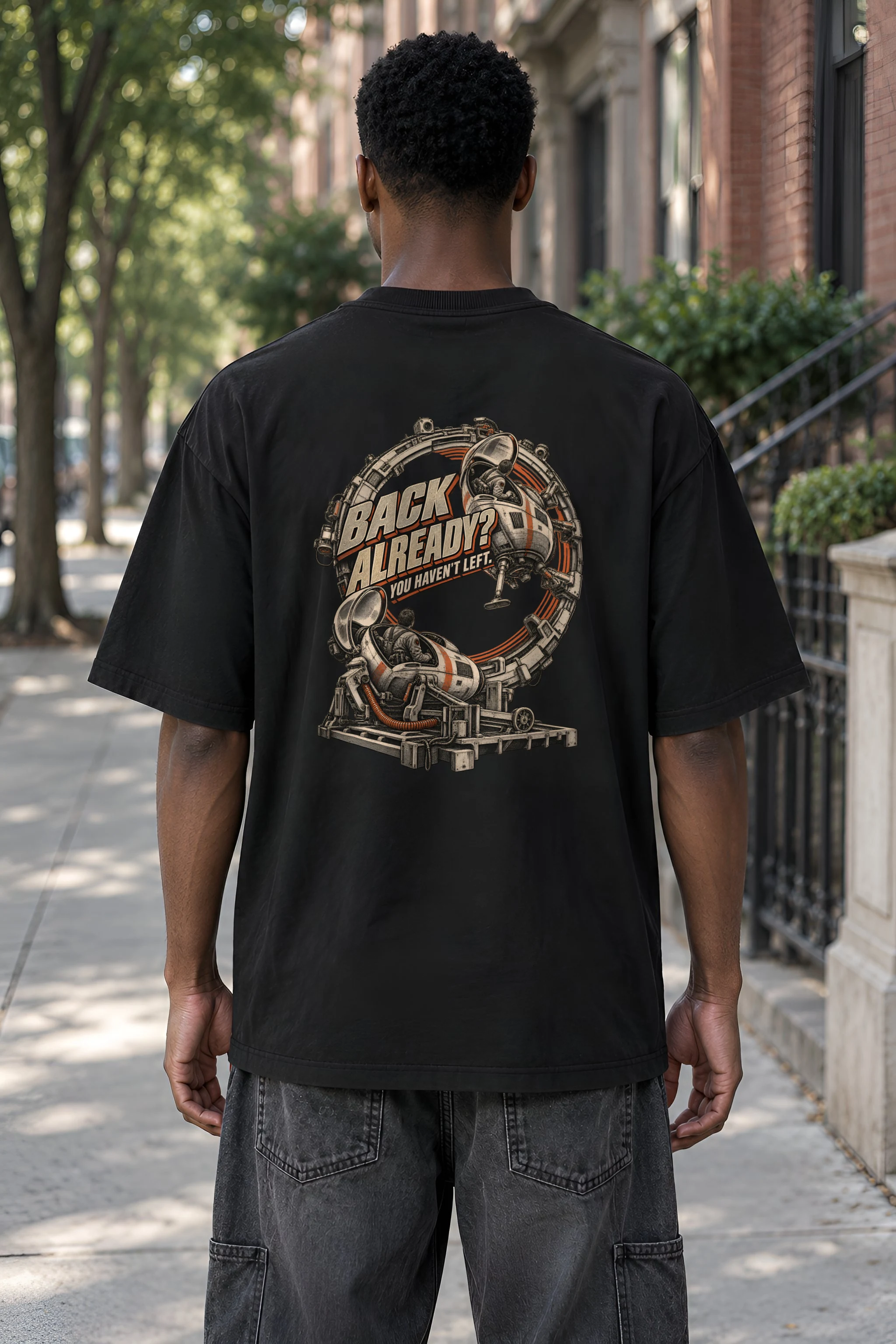 "Back Already?" Men's Oversized Heavyweight Crewneck T-Shirt