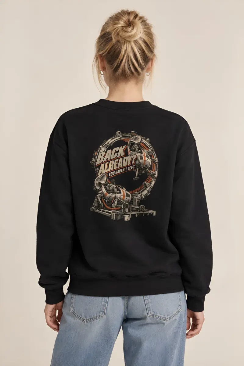 “Back Already? You Haven’t Left” Heavy Blend Unisex Crewneck Sweatshirt