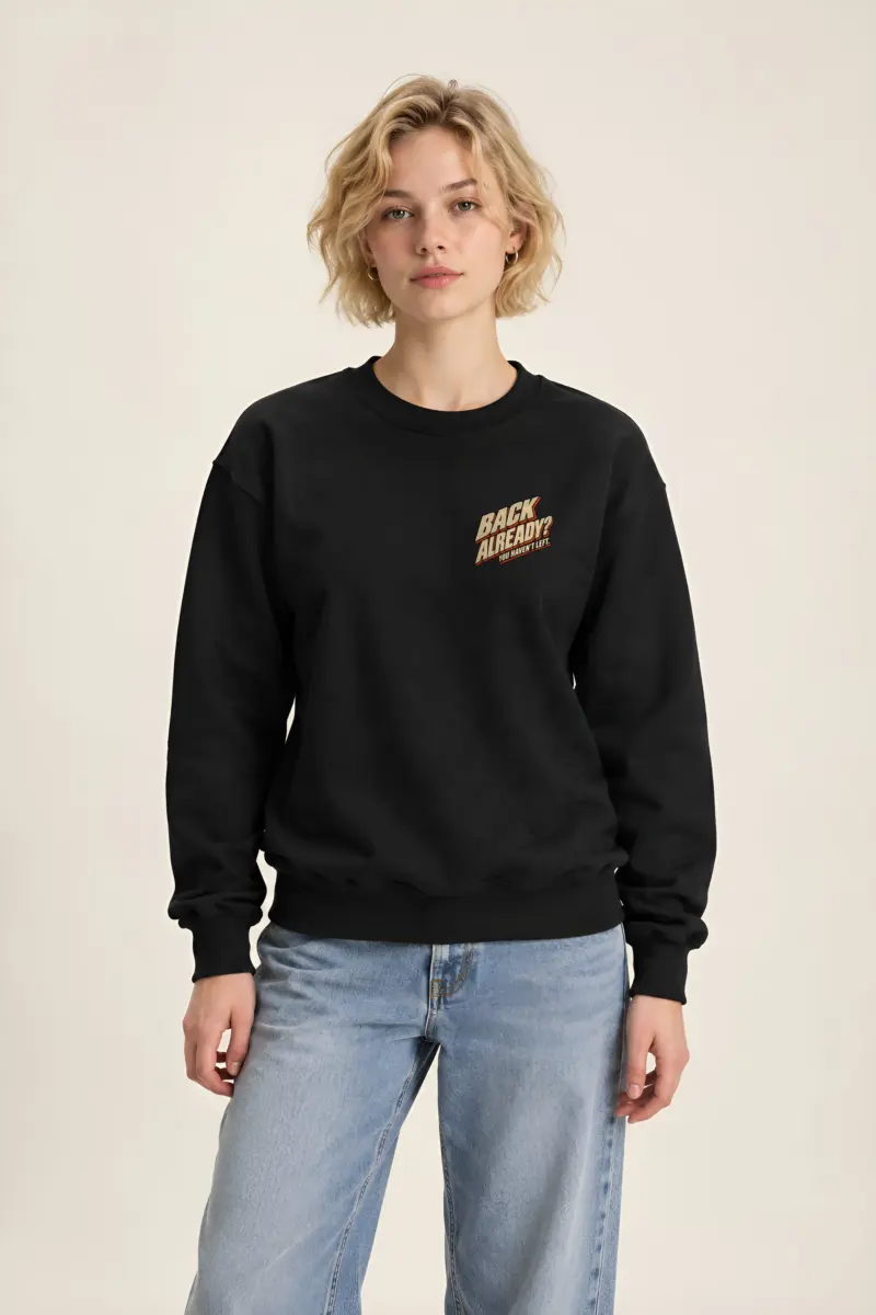 "Back Already? You Haven't Left" Heavy Blend Unisex Crewneck Sweatshirt