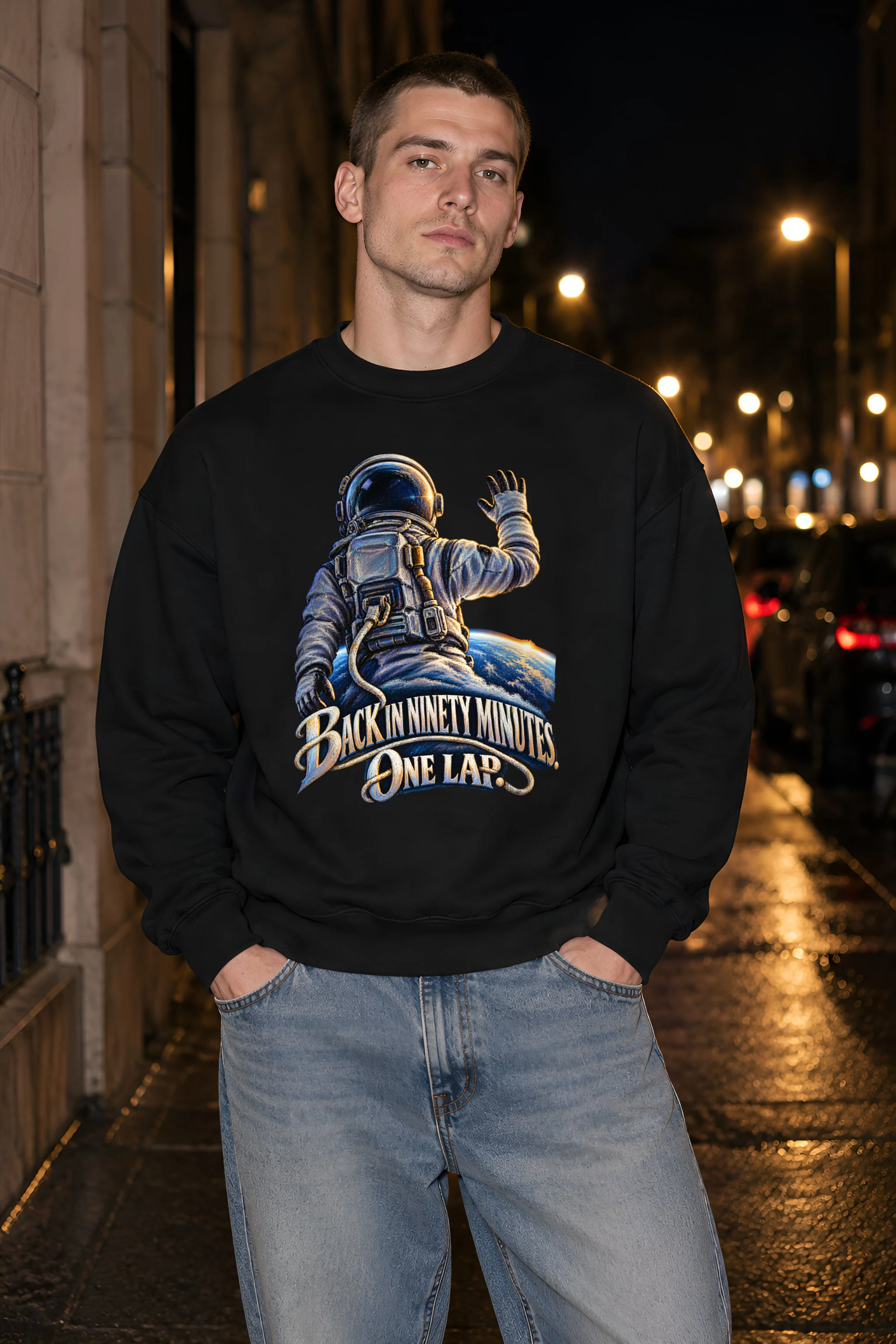 "Back In Ninety Minutes" Unisex Crewneck Sweatshirt