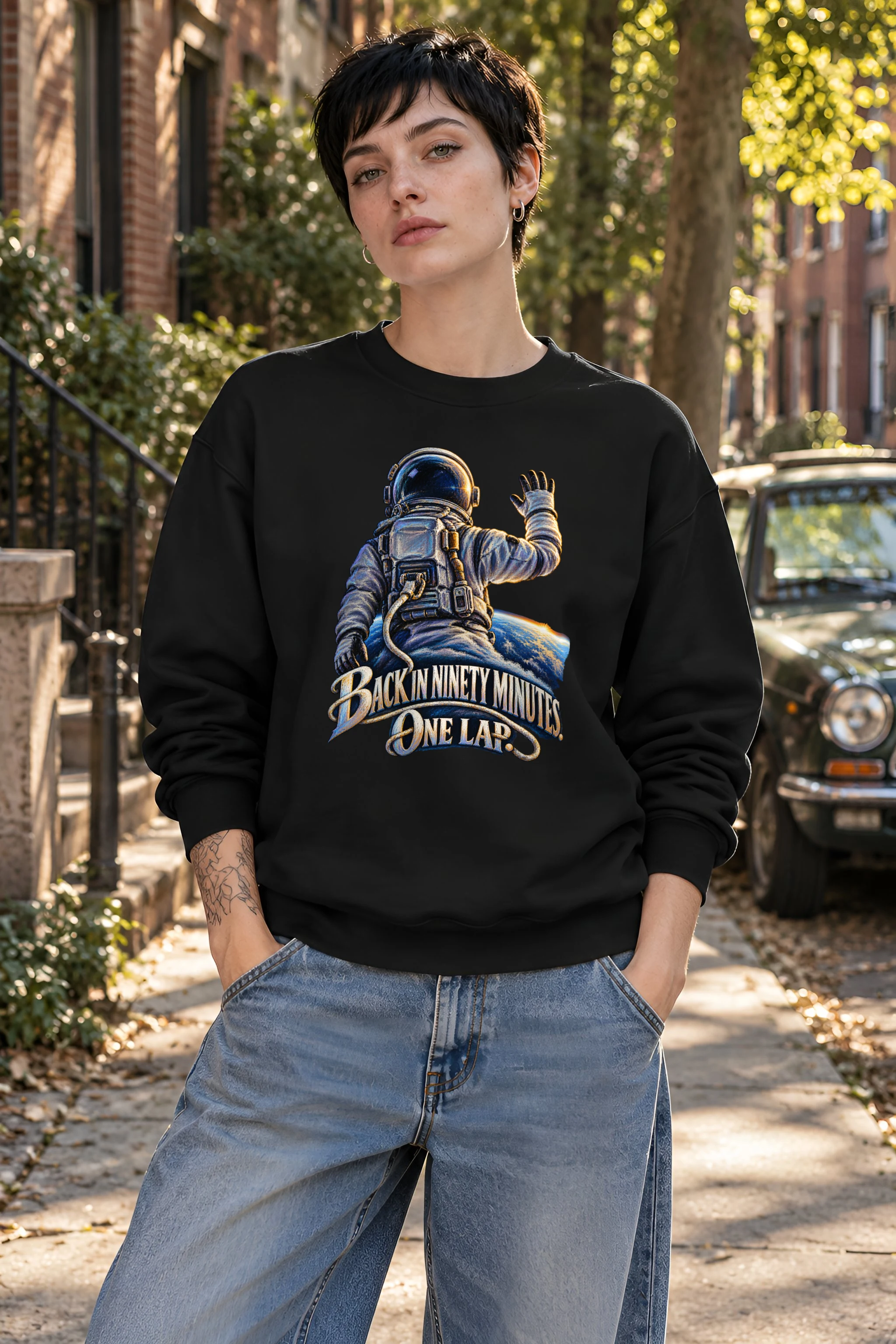 "Back In Ninety Minutes" Unisex Crewneck Sweatshirt