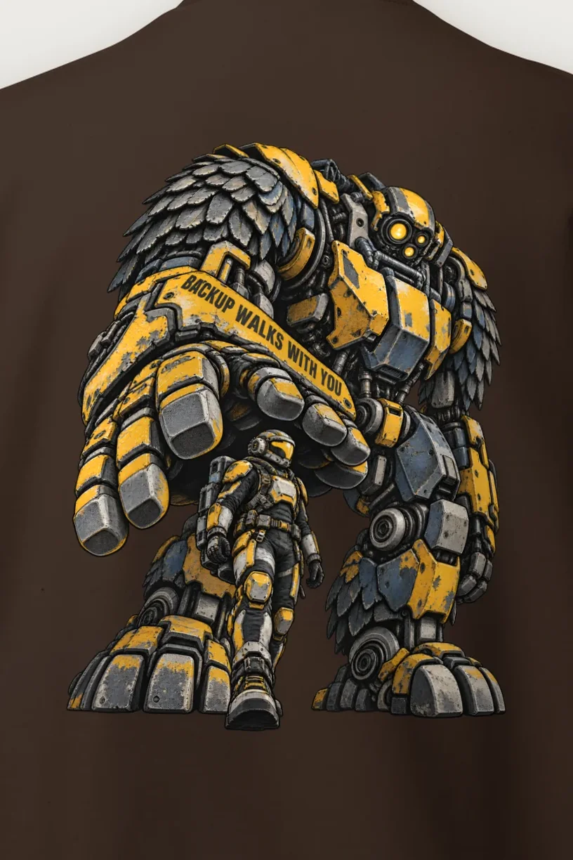 "Backup Walks With You" Heavy Blend Unisex Crewneck Sweatshirt - the graphic up close