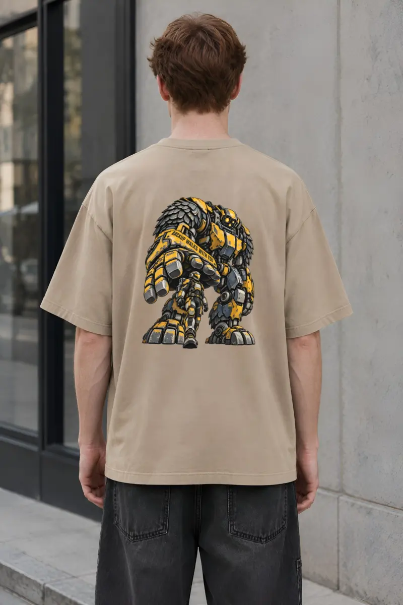 "Backup Walks With You" Unisex Oversized Heavyweight Crewneck T-Shirt
