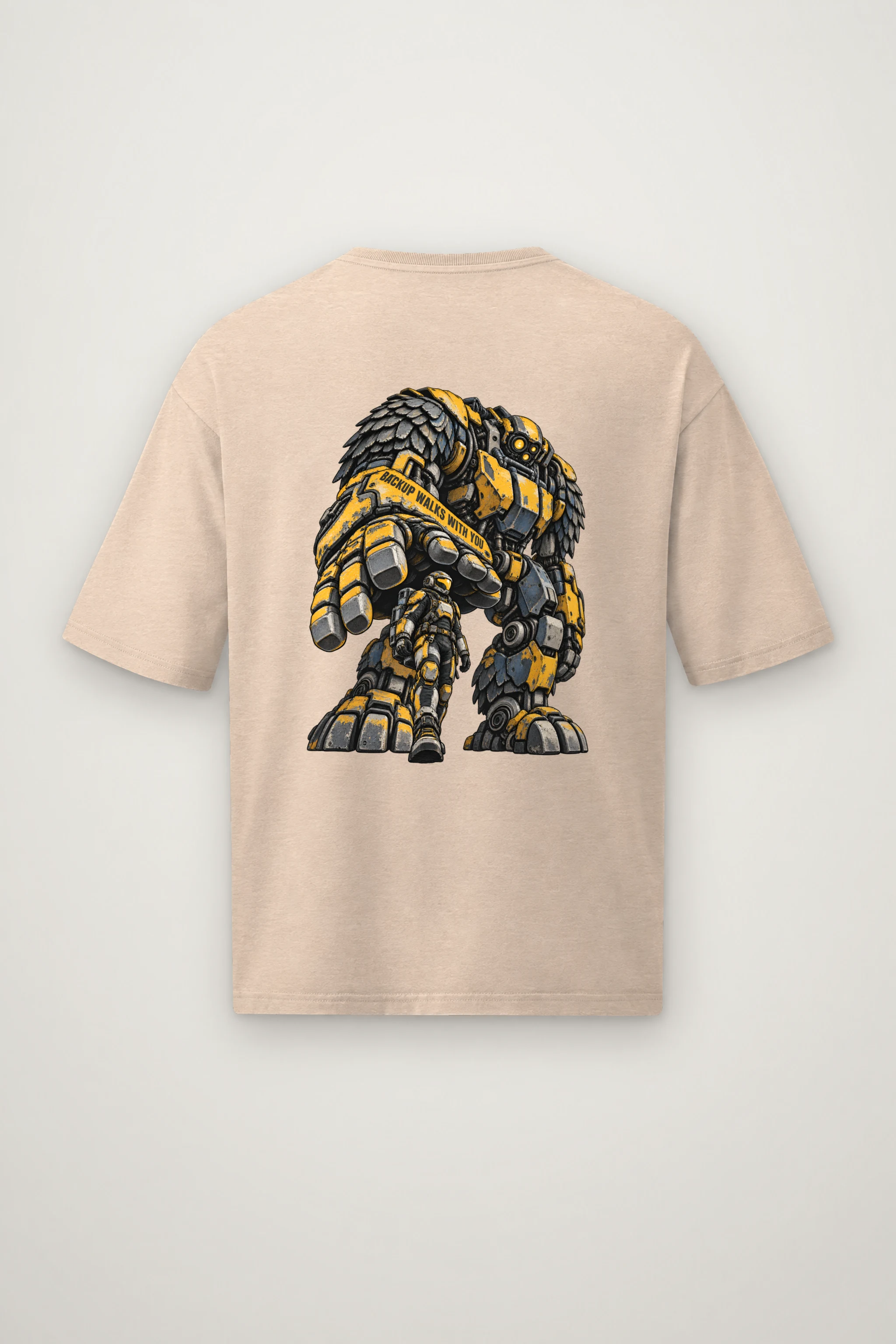 "Backup Walks With You" Men's Oversized Heavyweight Crewneck T-Shirt