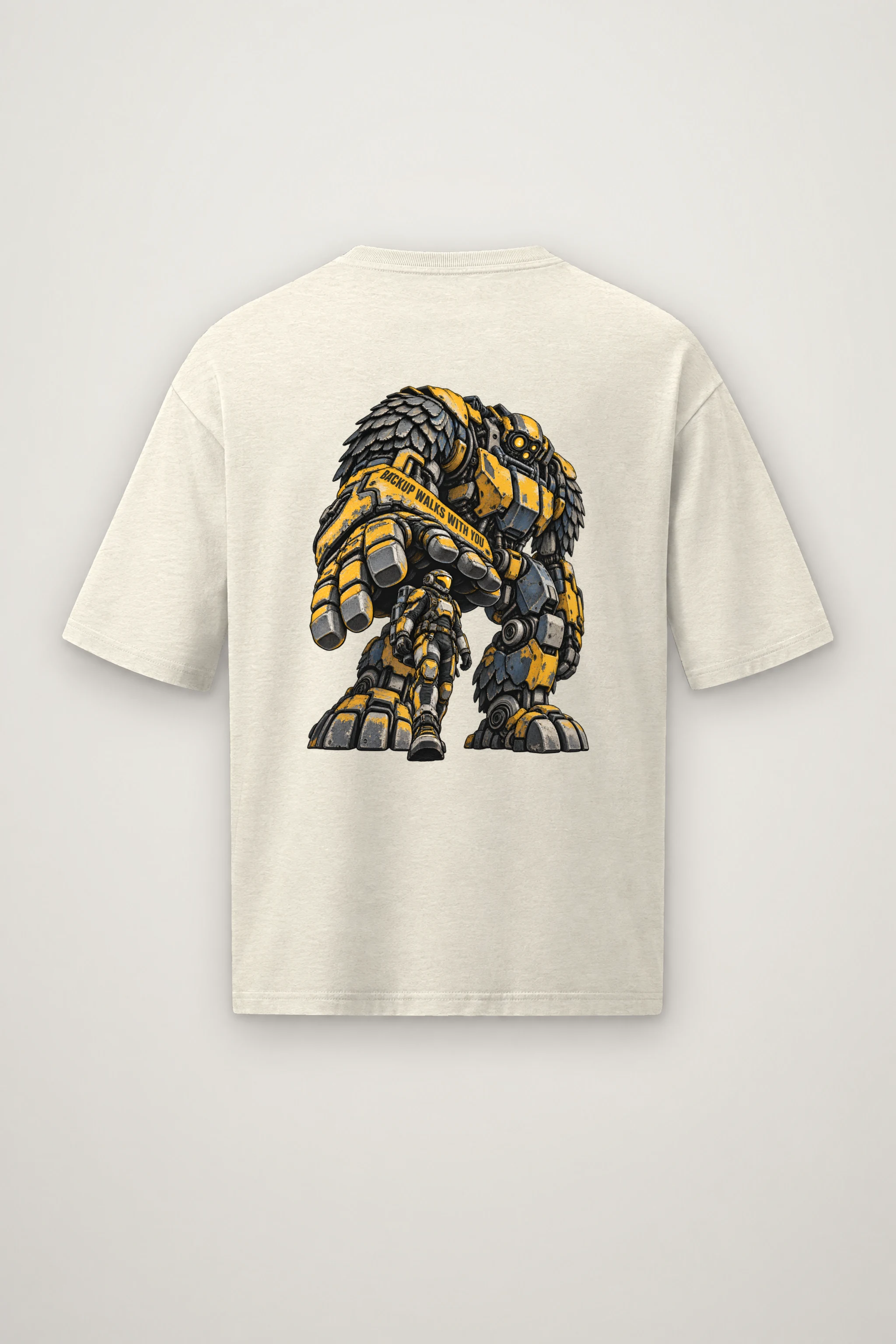 "Backup Walks With You" Men's Oversized Heavyweight Crewneck T-Shirt