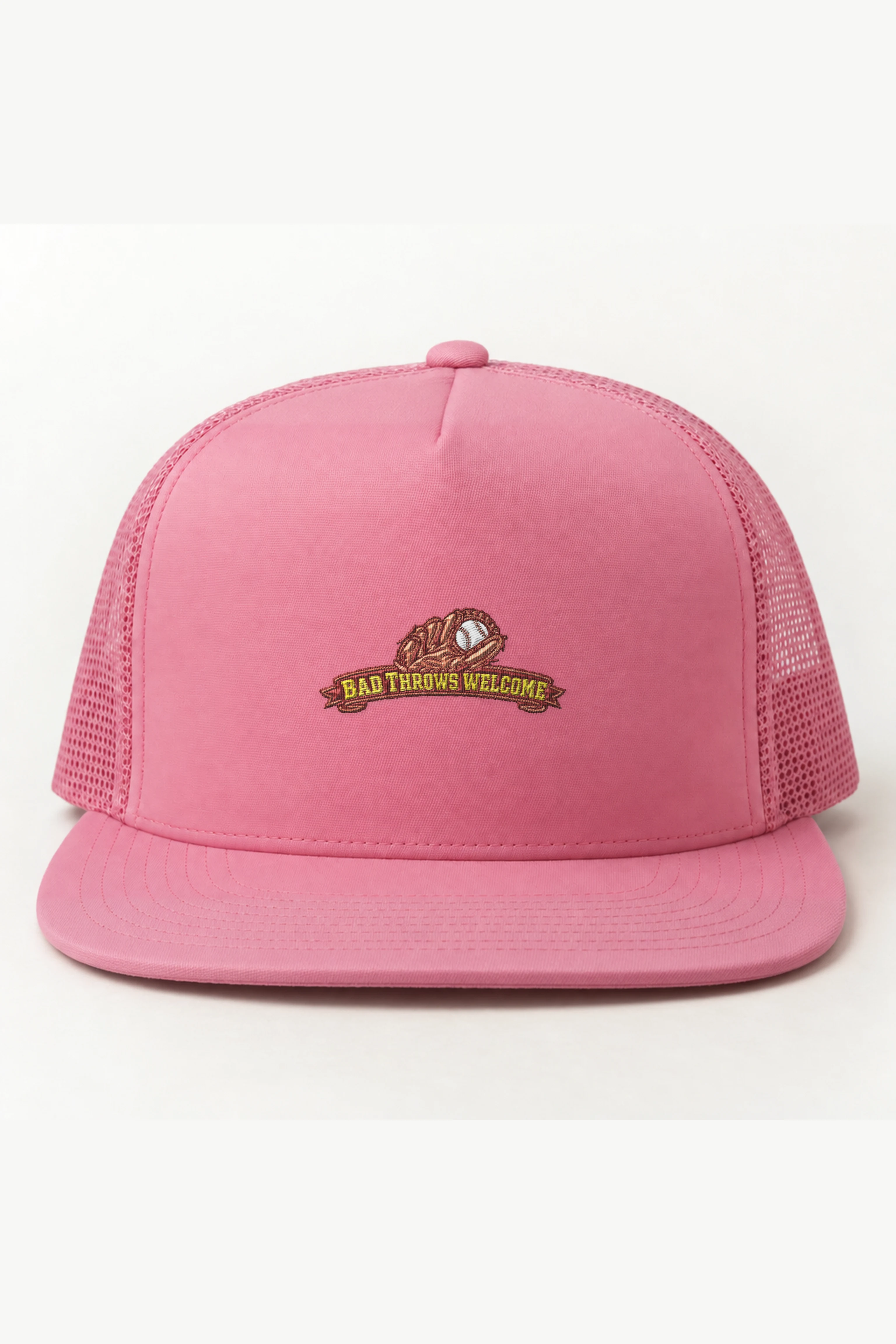 "Bad Throws Welcome" 5 Panel Trucker Cap · Embroidered