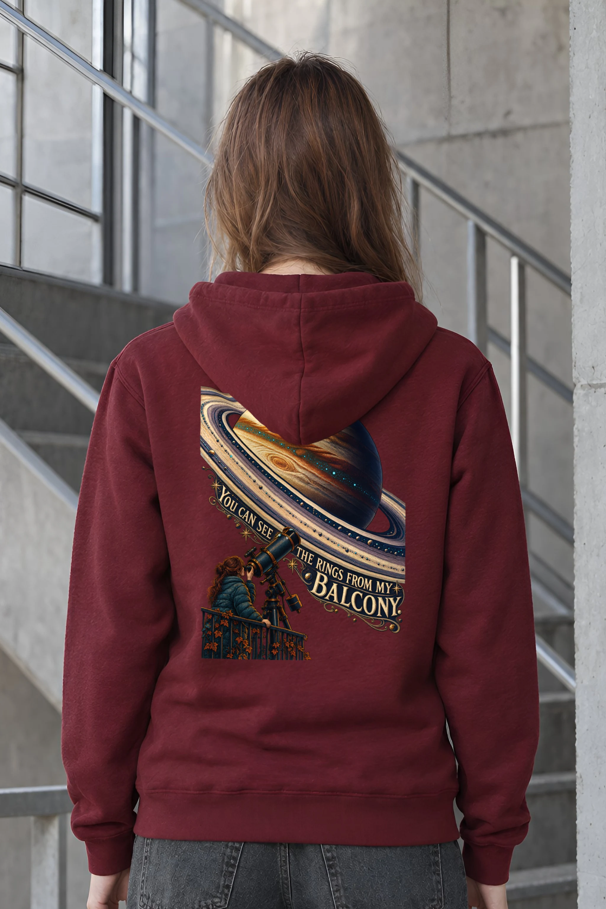 "Balcony Ring Watcher" Unisex Pullover Hoodie