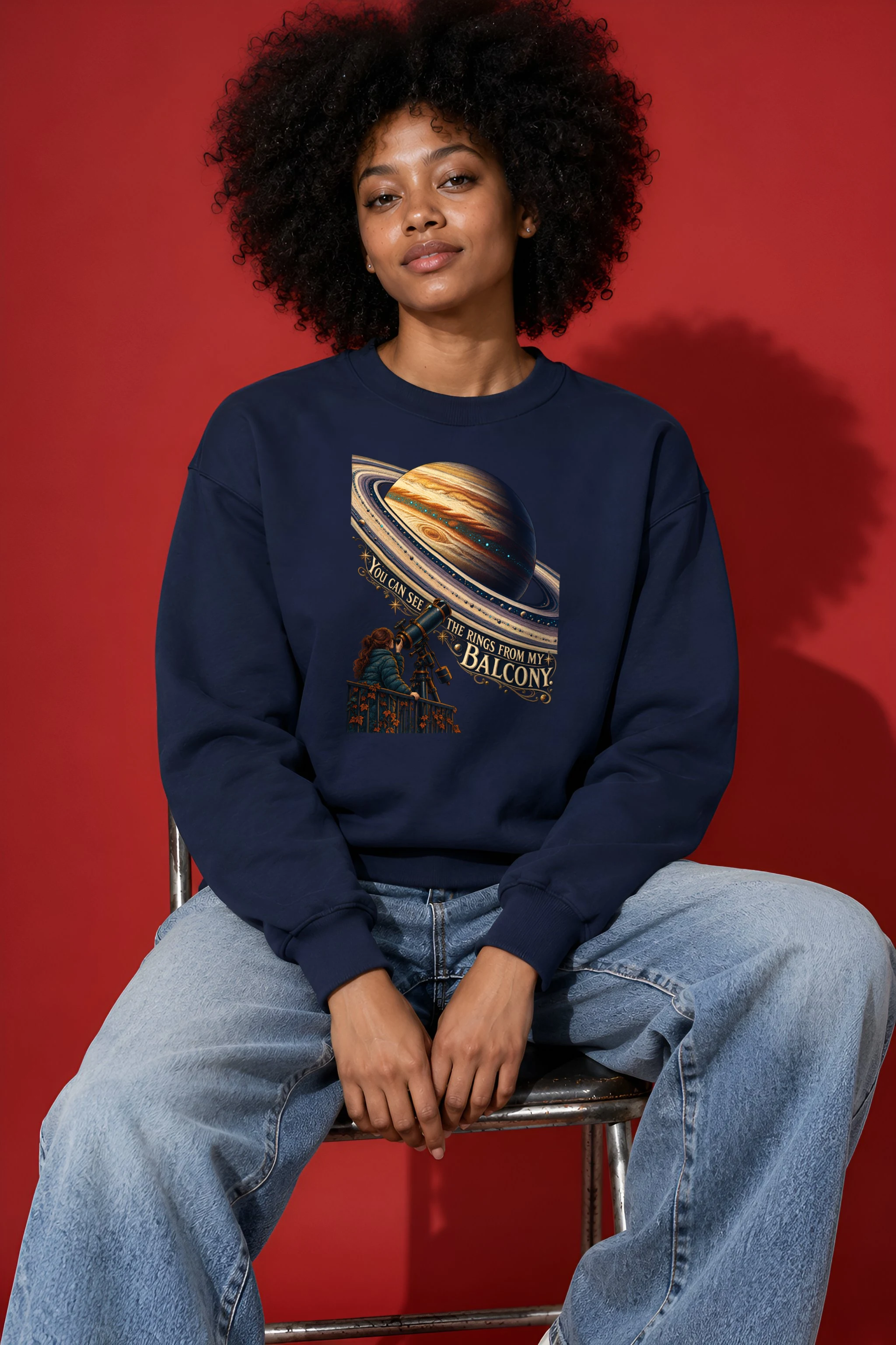 "Balcony Stargazer" Unisex Crewneck Sweatshirt