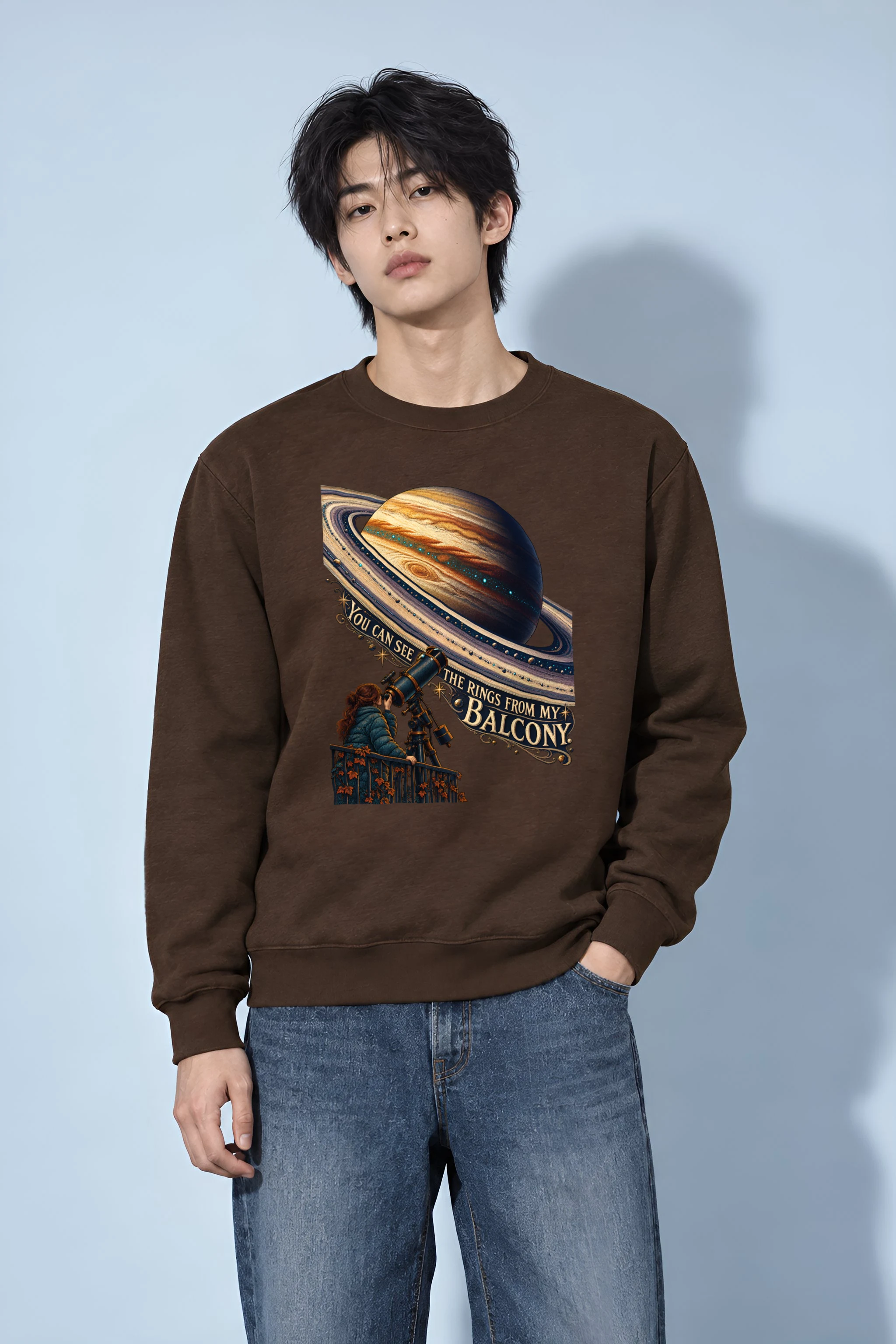 "Balcony Stargazer" Unisex Crewneck Sweatshirt