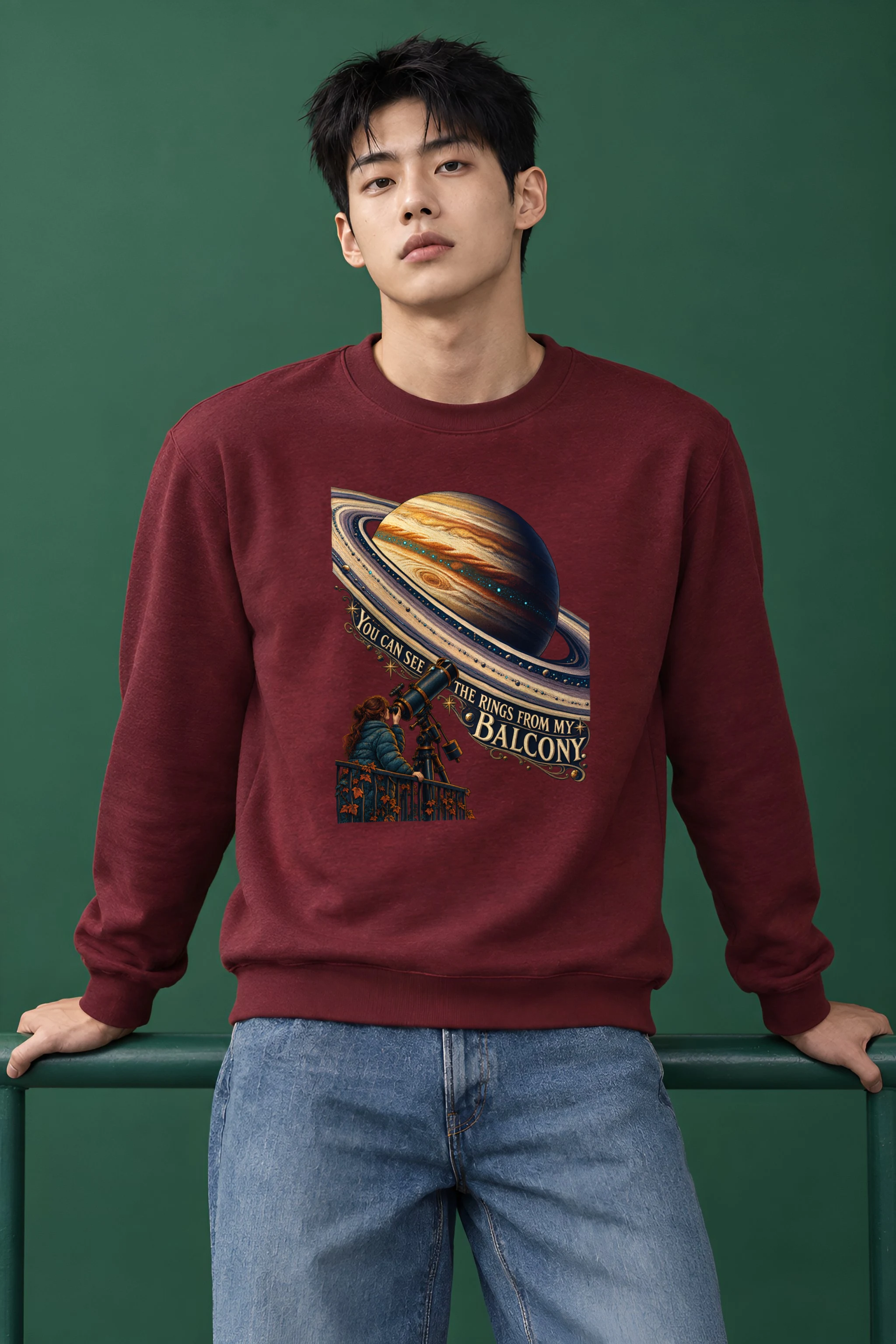"Balcony Stargazer" Unisex Crewneck Sweatshirt