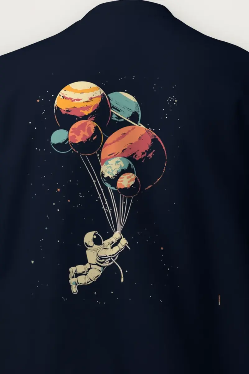 "Balloon Planet Astronaut" Heavy Blend Unisex Crewneck Sweatshirt