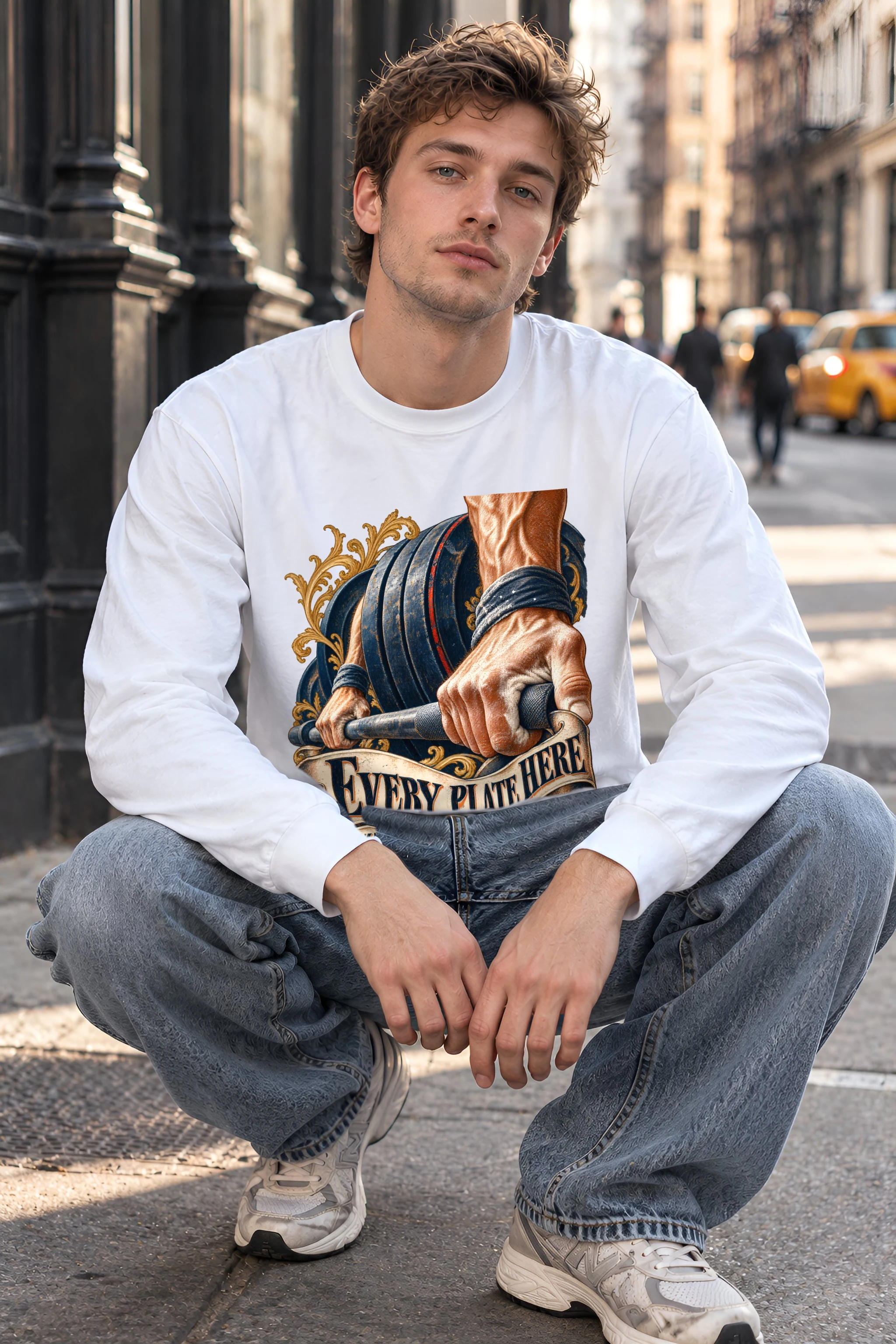 "Barbell And Parchment" Unisex Longsleeve T-shirt