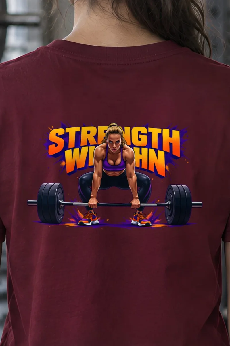 "Barbell Lifting Woman" Heavyweight Unisex Crewneck T-shirt