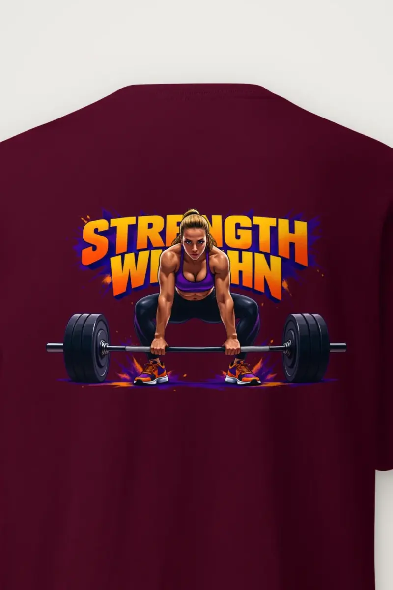 "Barbell Lifting Woman" Heavyweight Unisex Crewneck T-shirt