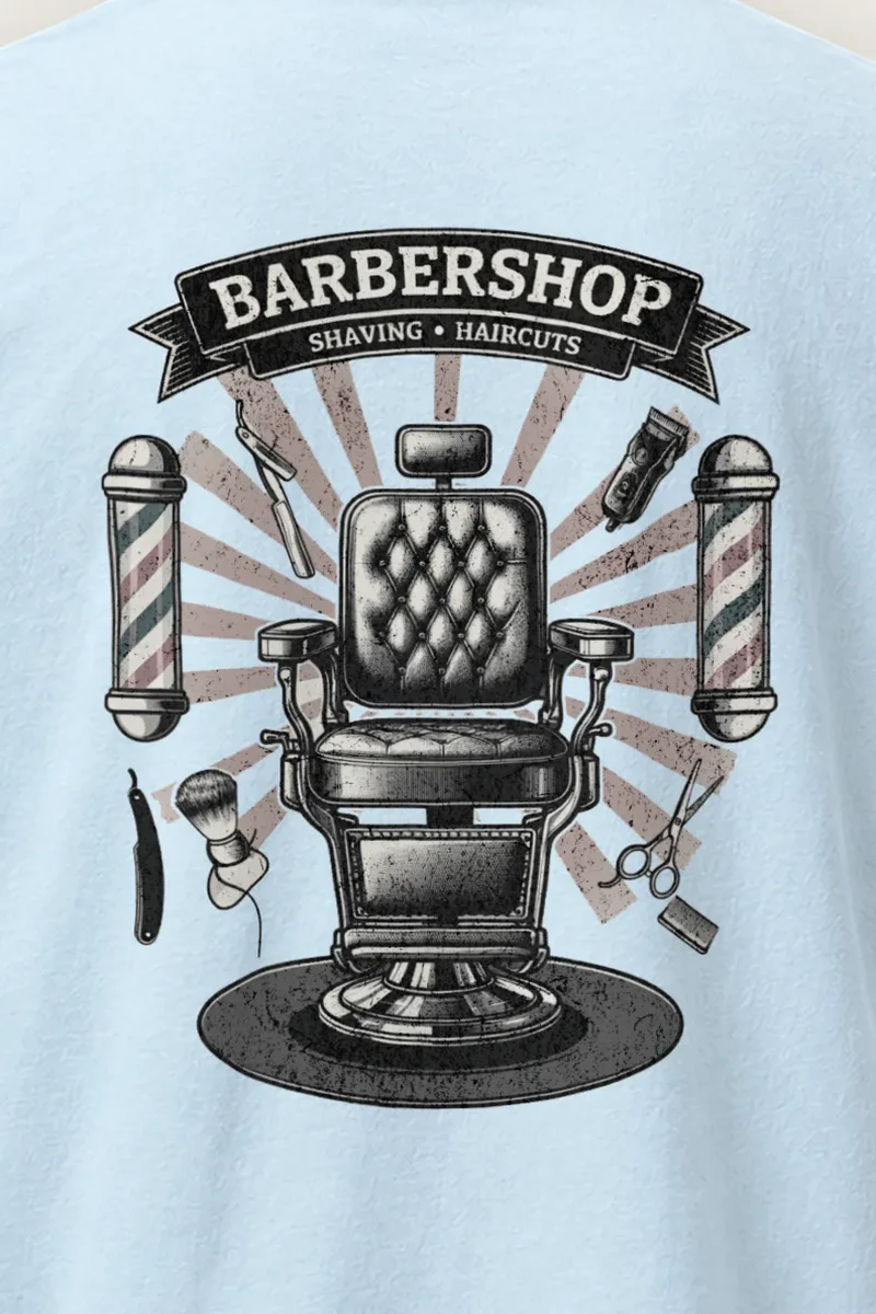 "Barbershop Shaving" Heavyweight Unisex Crewneck T-shirt