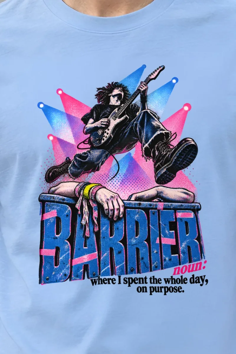 "Barrier Noun Definition" Heavyweight Unisex Crewneck T-shirt - the graphic up close