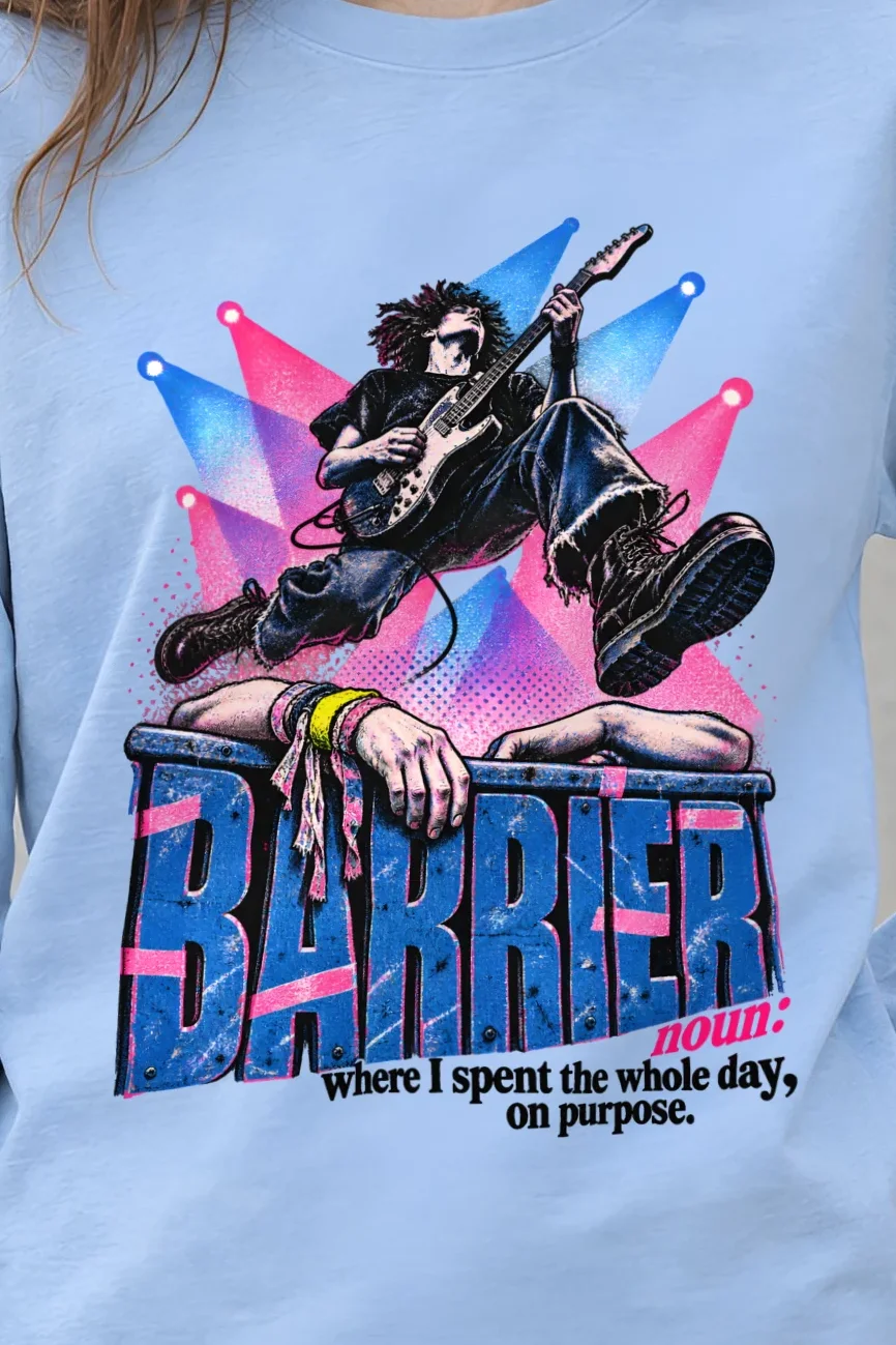 "Barrier Noun Definition" Unisex Longsleeve T-shirt - the graphic up close