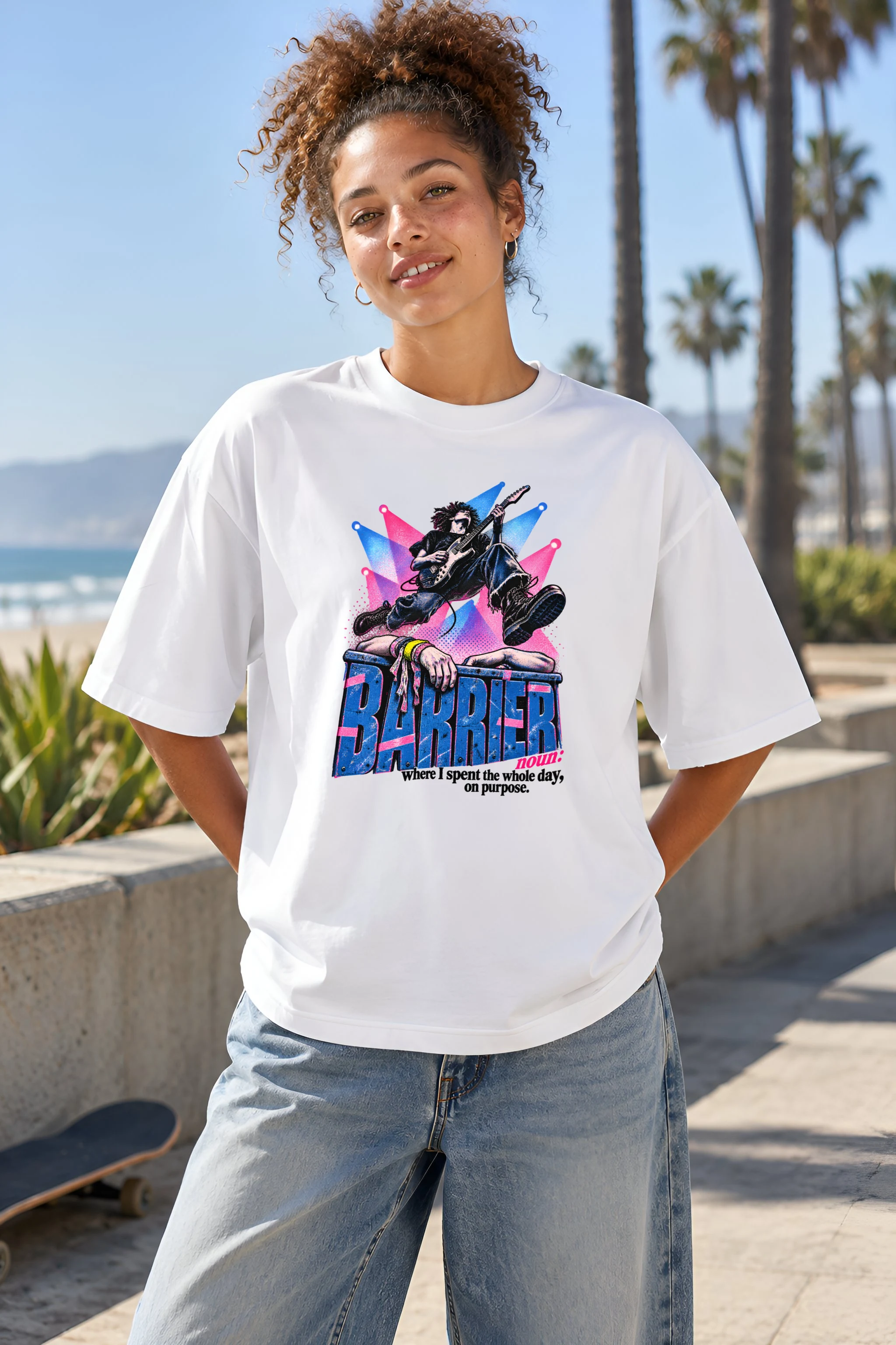 "Barrier Noun Definition" Unisex Oversized Heavyweight Crewneck T-Shirt