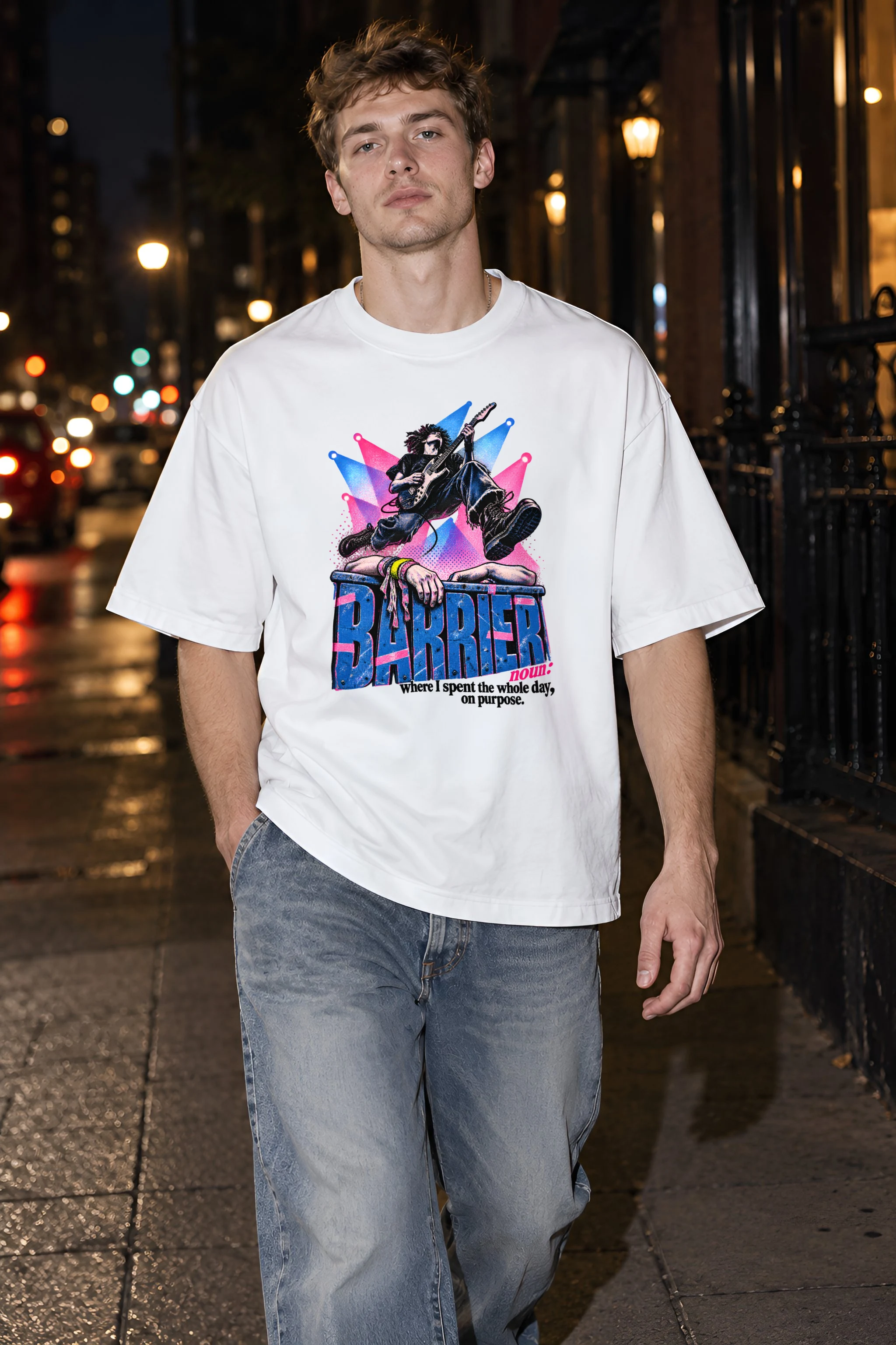 "Barrier Noun Definition" Unisex Oversized Heavyweight Crewneck T-Shirt