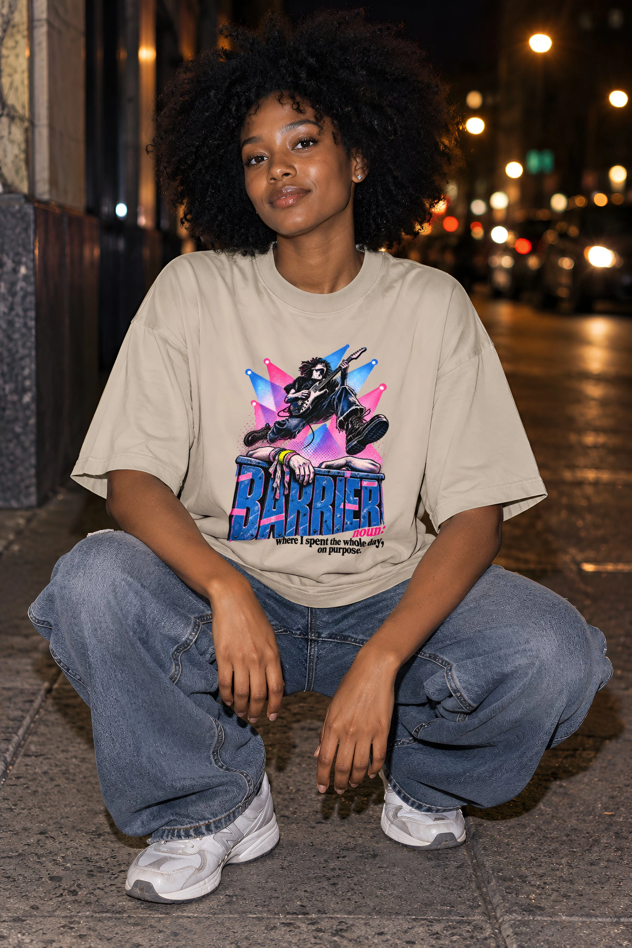 "Barrier Noun Definition" Unisex Oversized Heavyweight Crewneck T-Shirt
