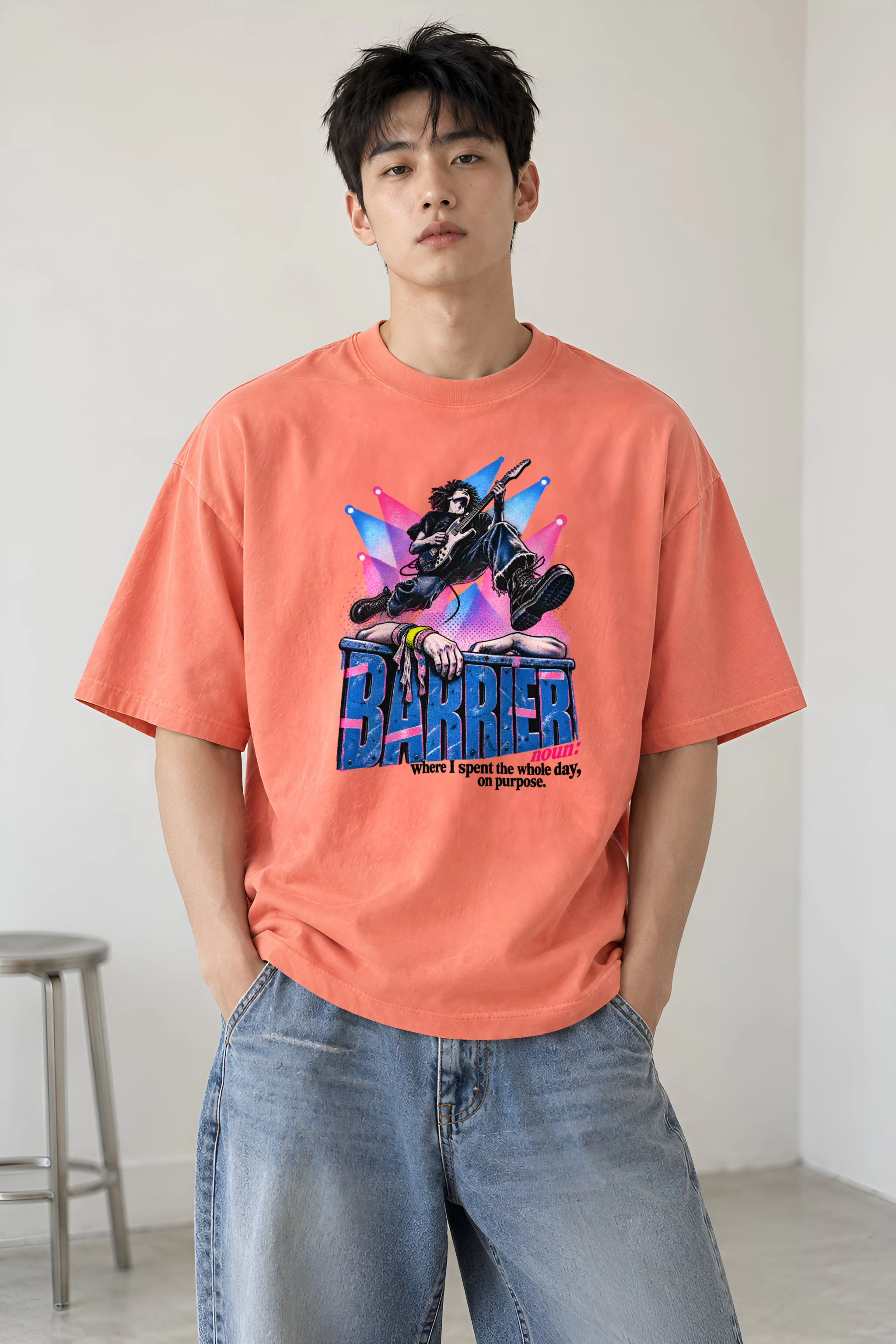 "Barrier Noun Definition" Unisex Oversized Heavyweight Crewneck T-Shirt