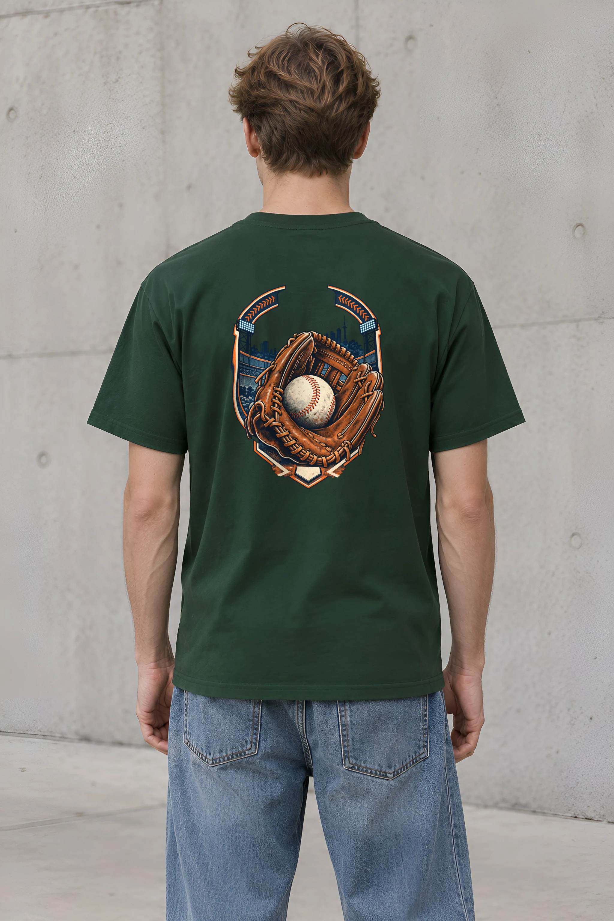 "Baseball Glove Stadium" Heavyweight Unisex Crewneck T-shirt