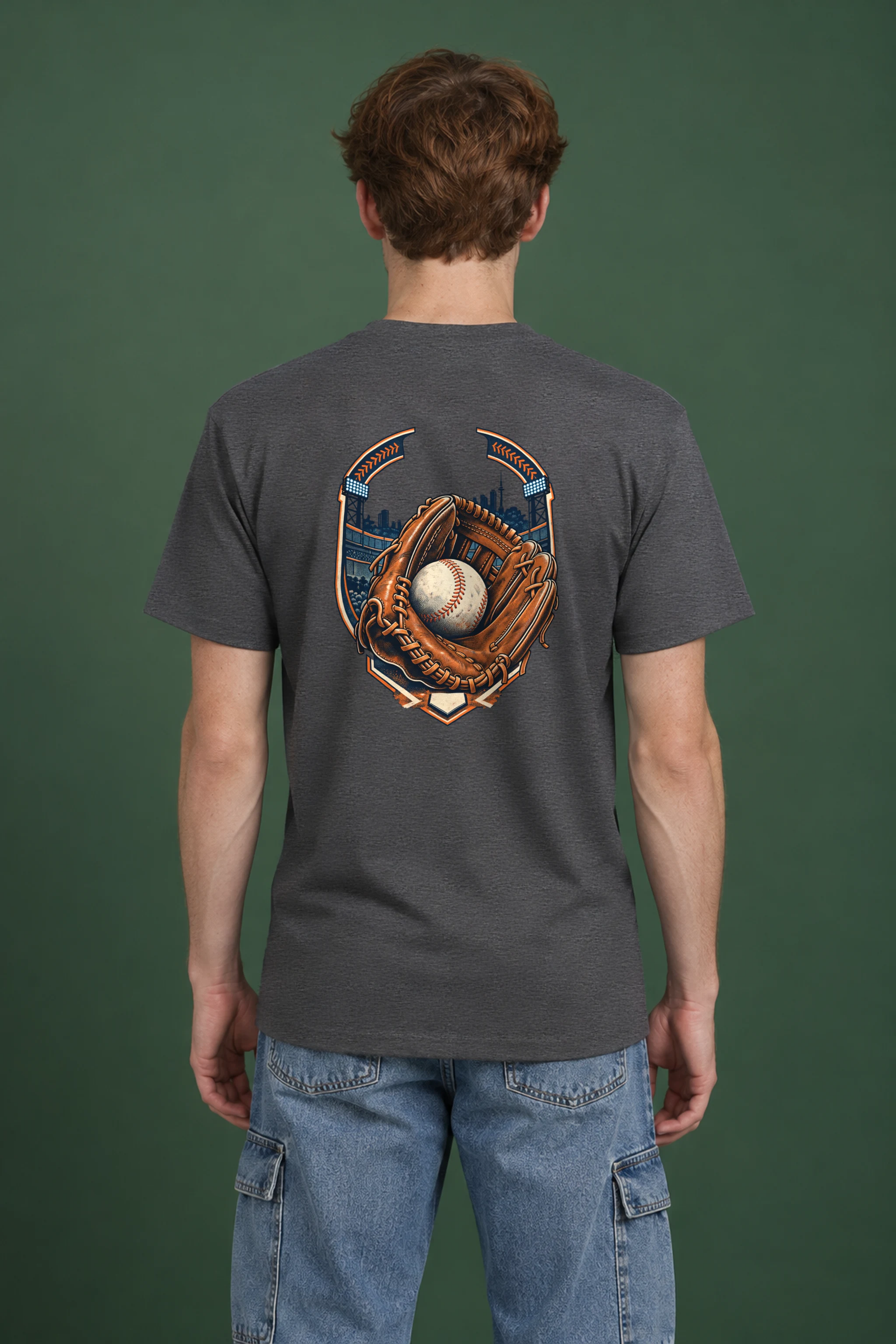 "Baseball Glove Stadium" Heavyweight Unisex Crewneck T-shirt