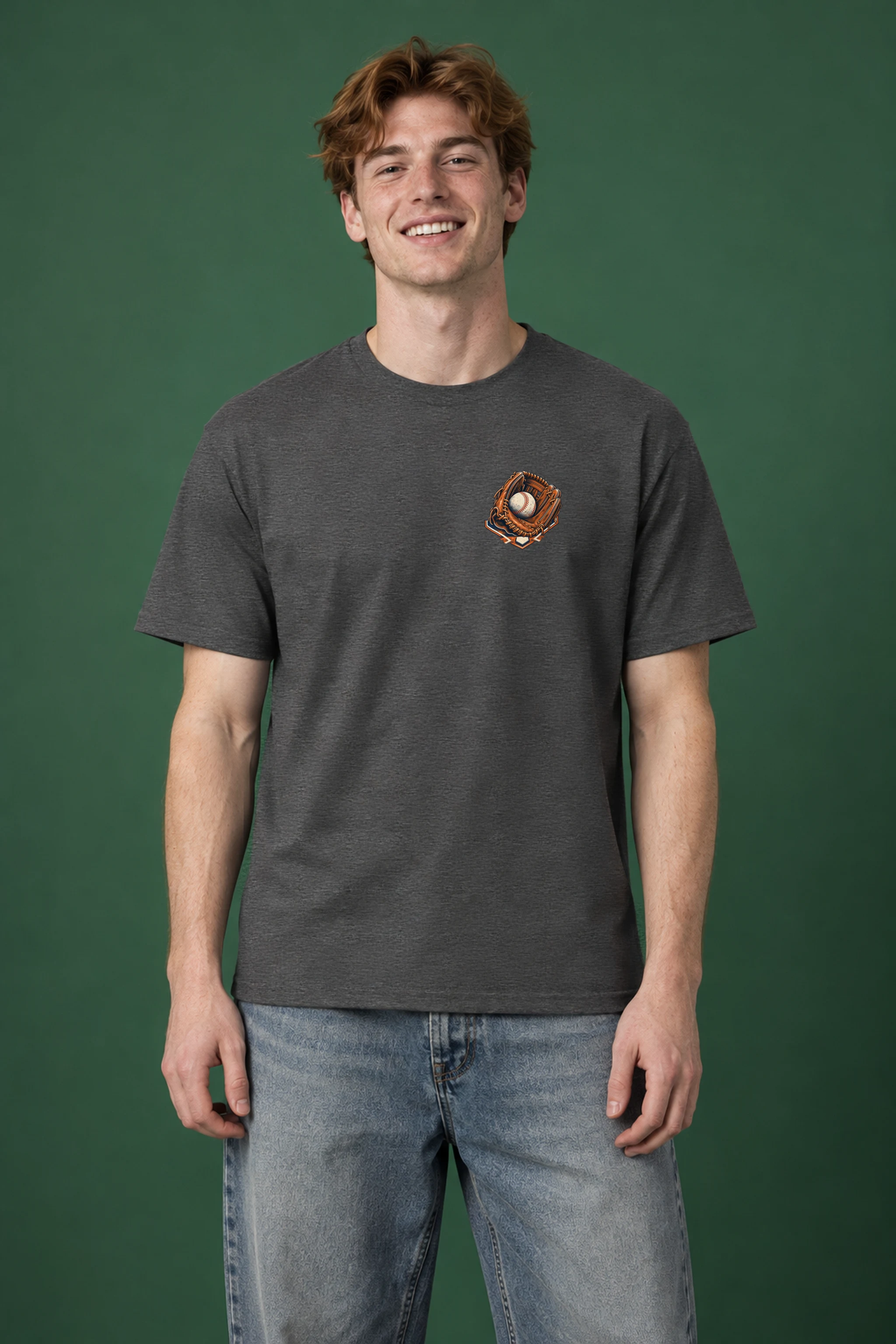 "Baseball Glove Stadium" Heavyweight Unisex Crewneck T-shirt