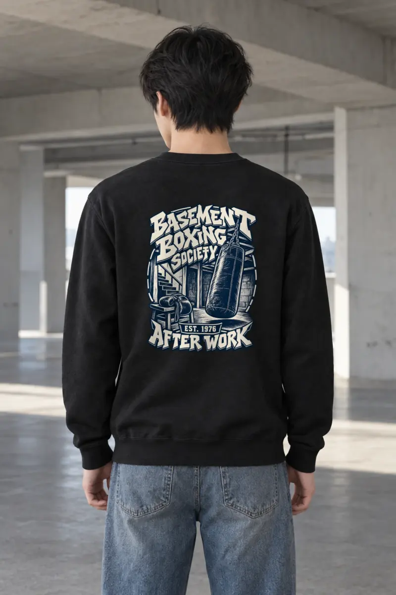 "Basement Boxing Society" Heavy Blend Unisex Crewneck Sweatshirt