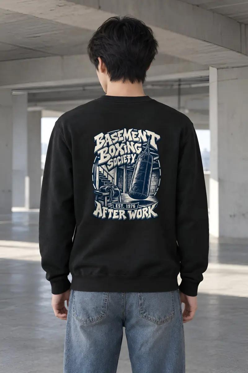 "Basement Boxing Society" Heavy Blend Unisex Crewneck Sweatshirt