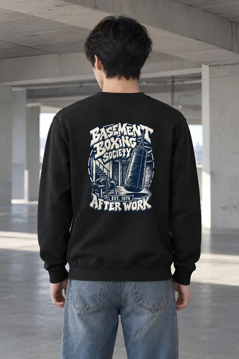 "Basement Boxing Society" Heavy Blend Unisex Crewneck Sweatshirt