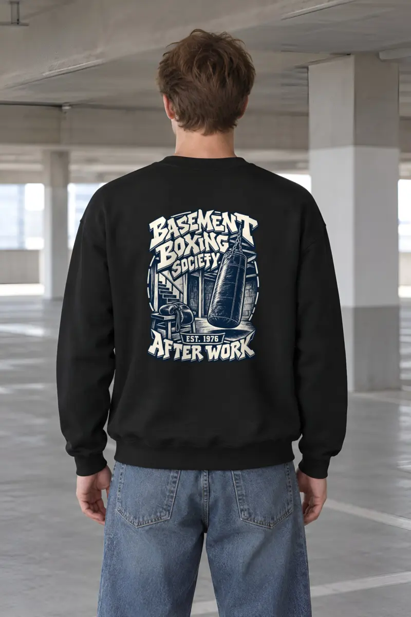 "Basement Boxing Society" Heavy Blend Unisex Crewneck Sweatshirt