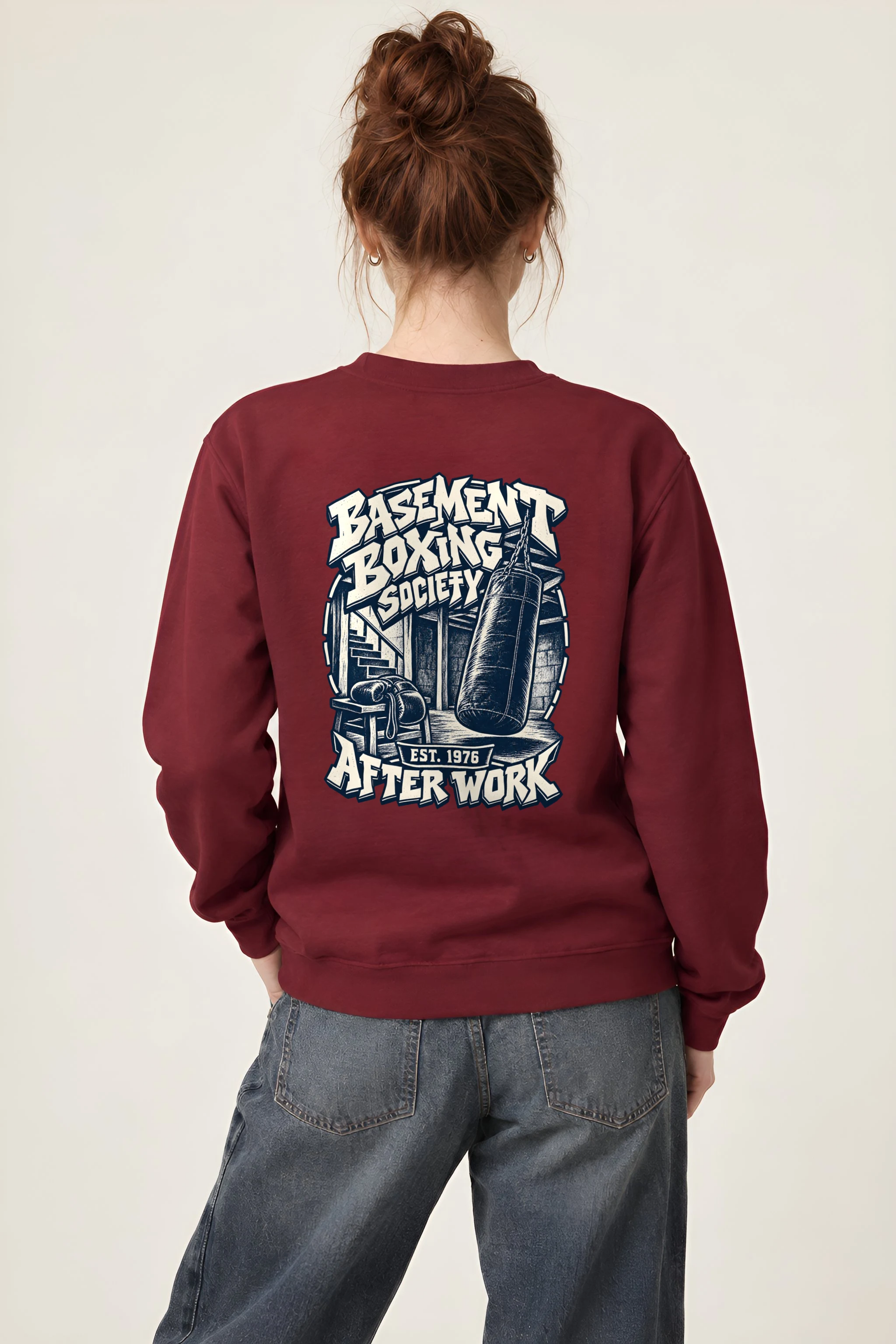 "Basement Boxing Society" Heavy Blend Unisex Crewneck Sweatshirt