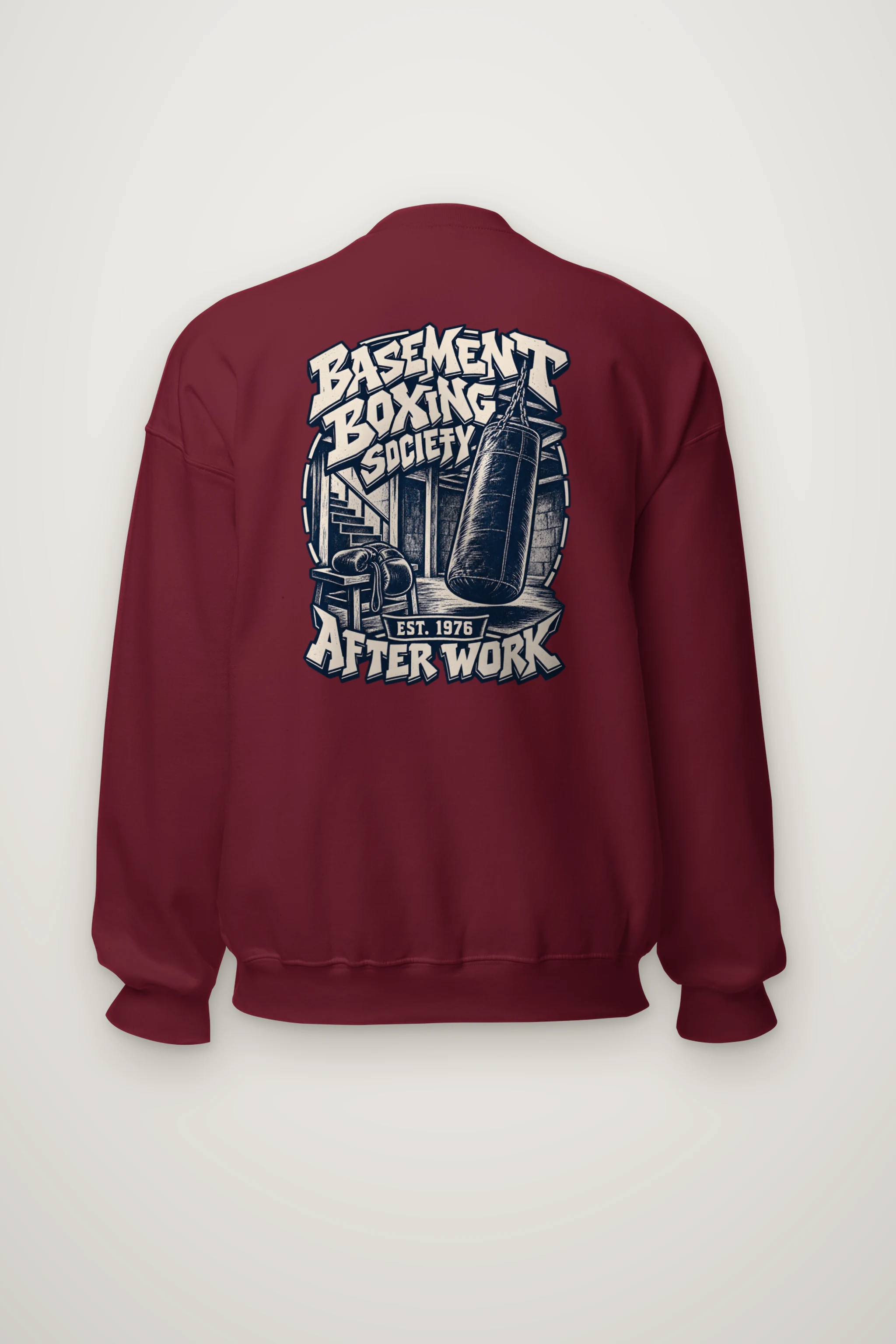 "Basement Boxing Society" Heavy Blend Unisex Crewneck Sweatshirt