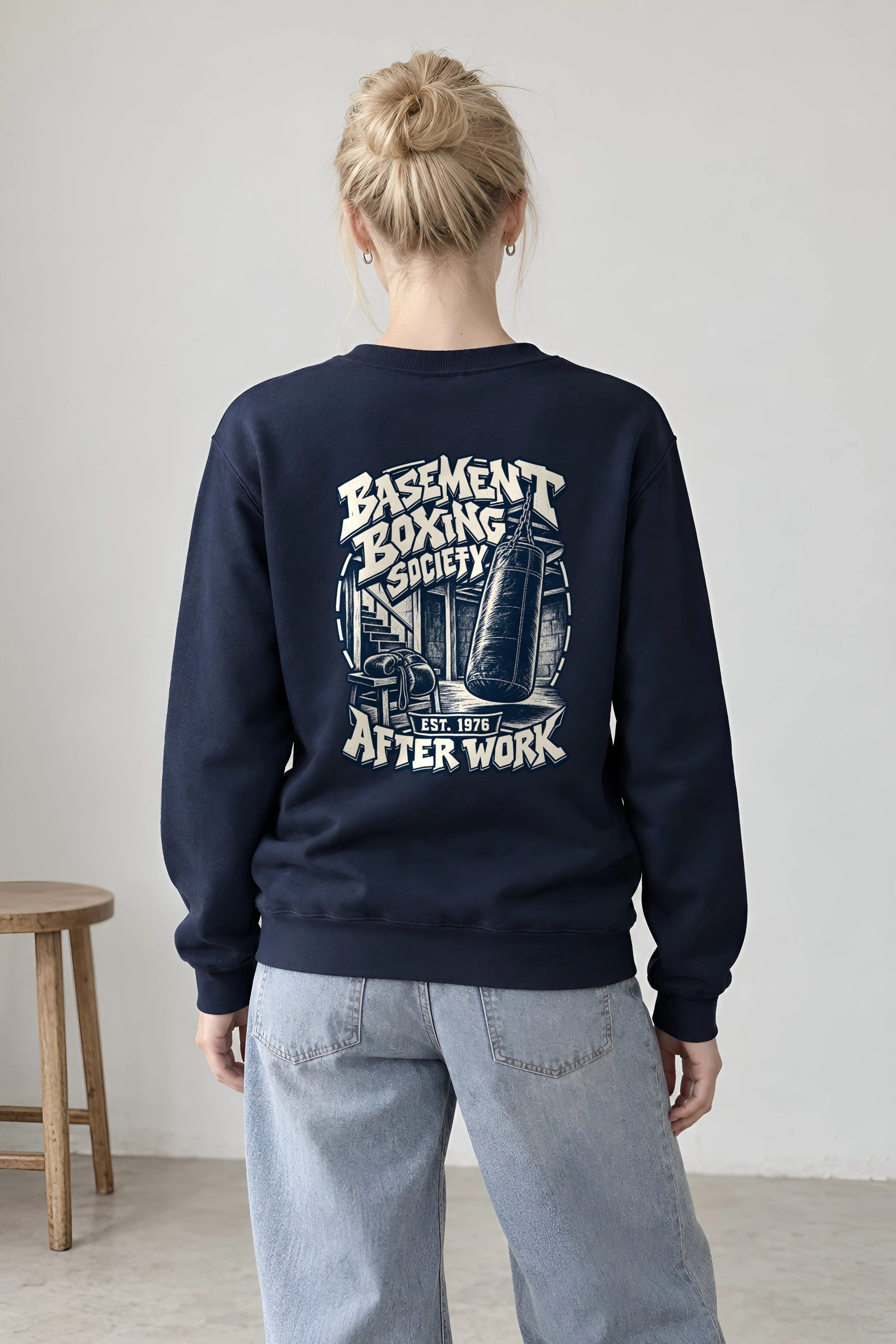 "Basement Boxing Society" Heavy Blend Unisex Crewneck Sweatshirt