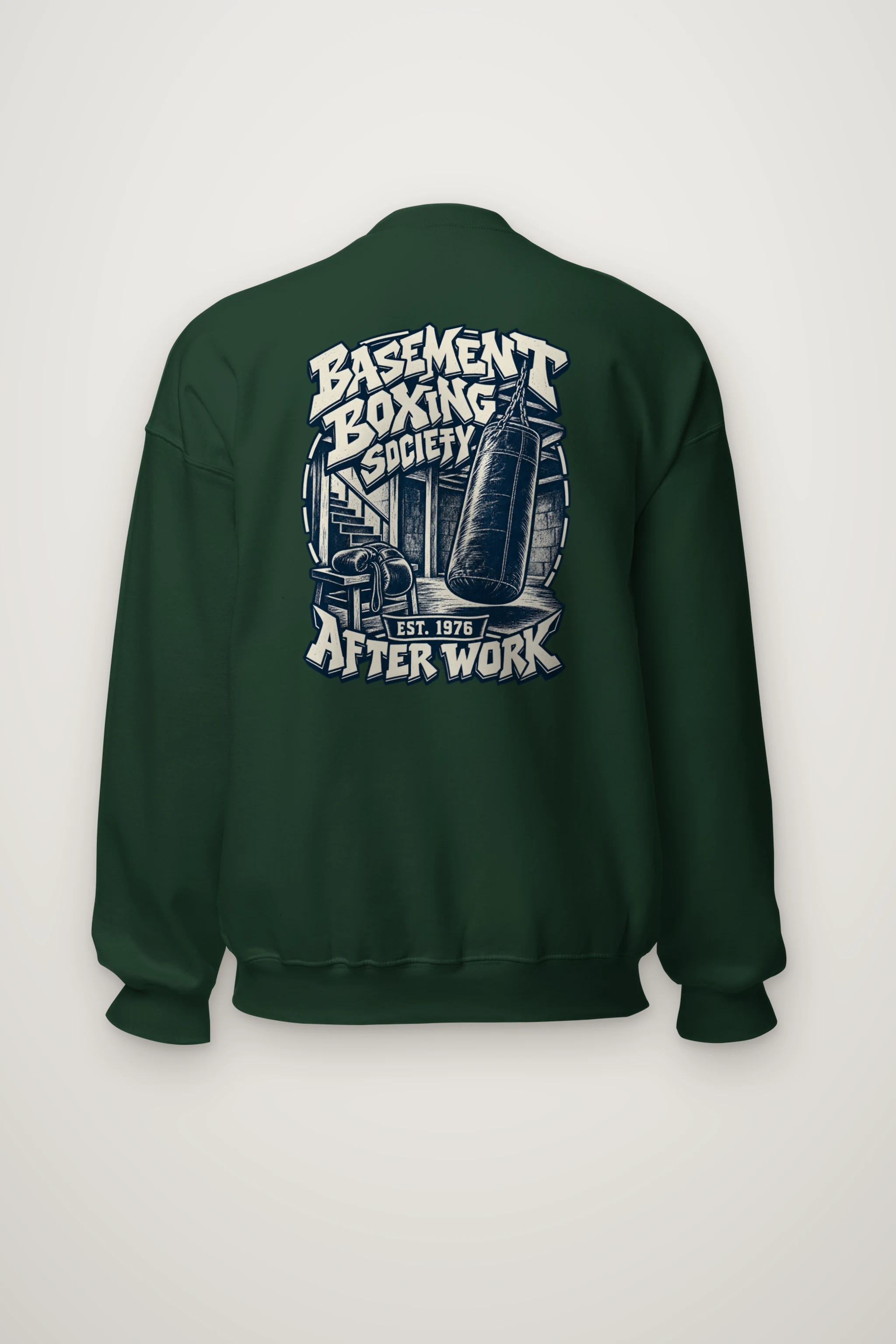 "Basement Boxing Society" Heavy Blend Unisex Crewneck Sweatshirt
