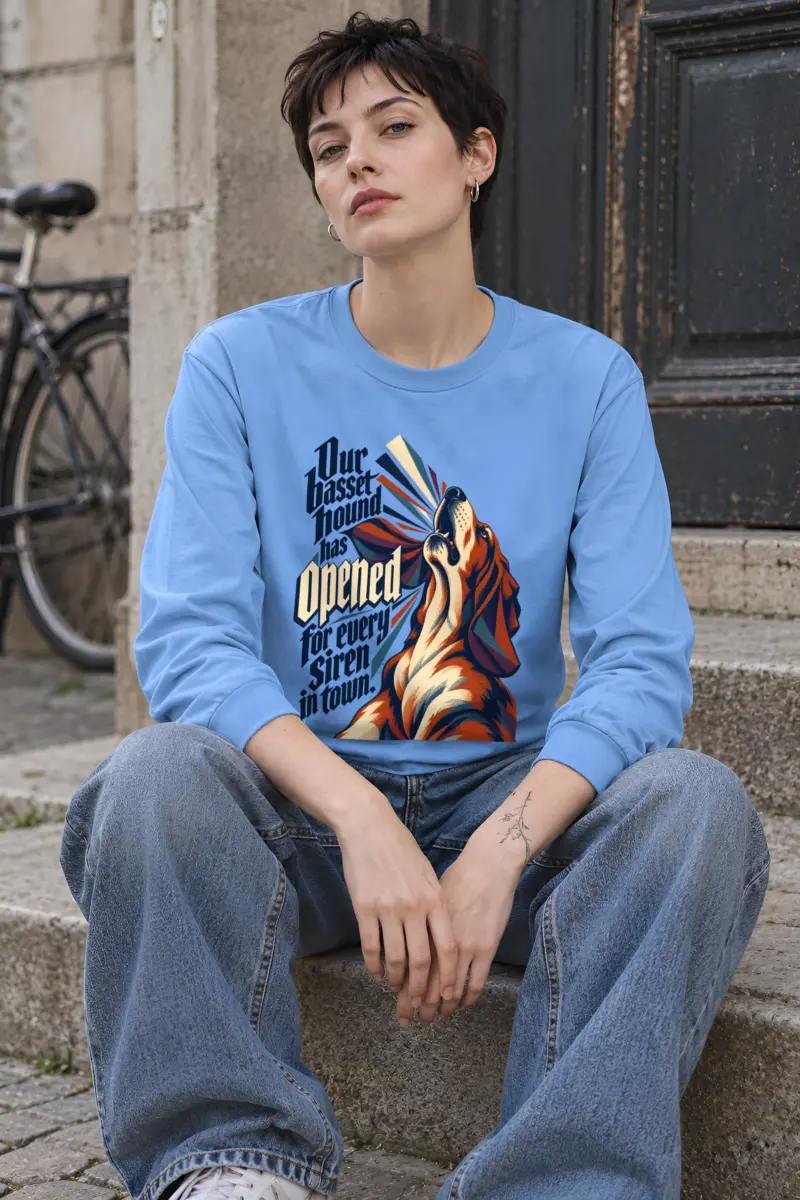 “Basset Hound Siren Opener” Unisex Longsleeve T-shirt