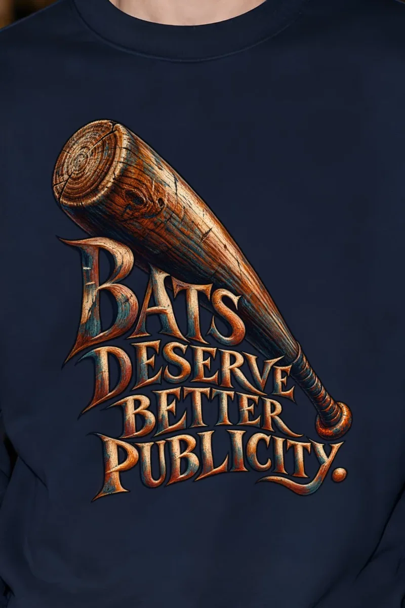 "Bats Deserve Better Publicity" Unisex Crewneck Sweatshirt - the graphic up close
