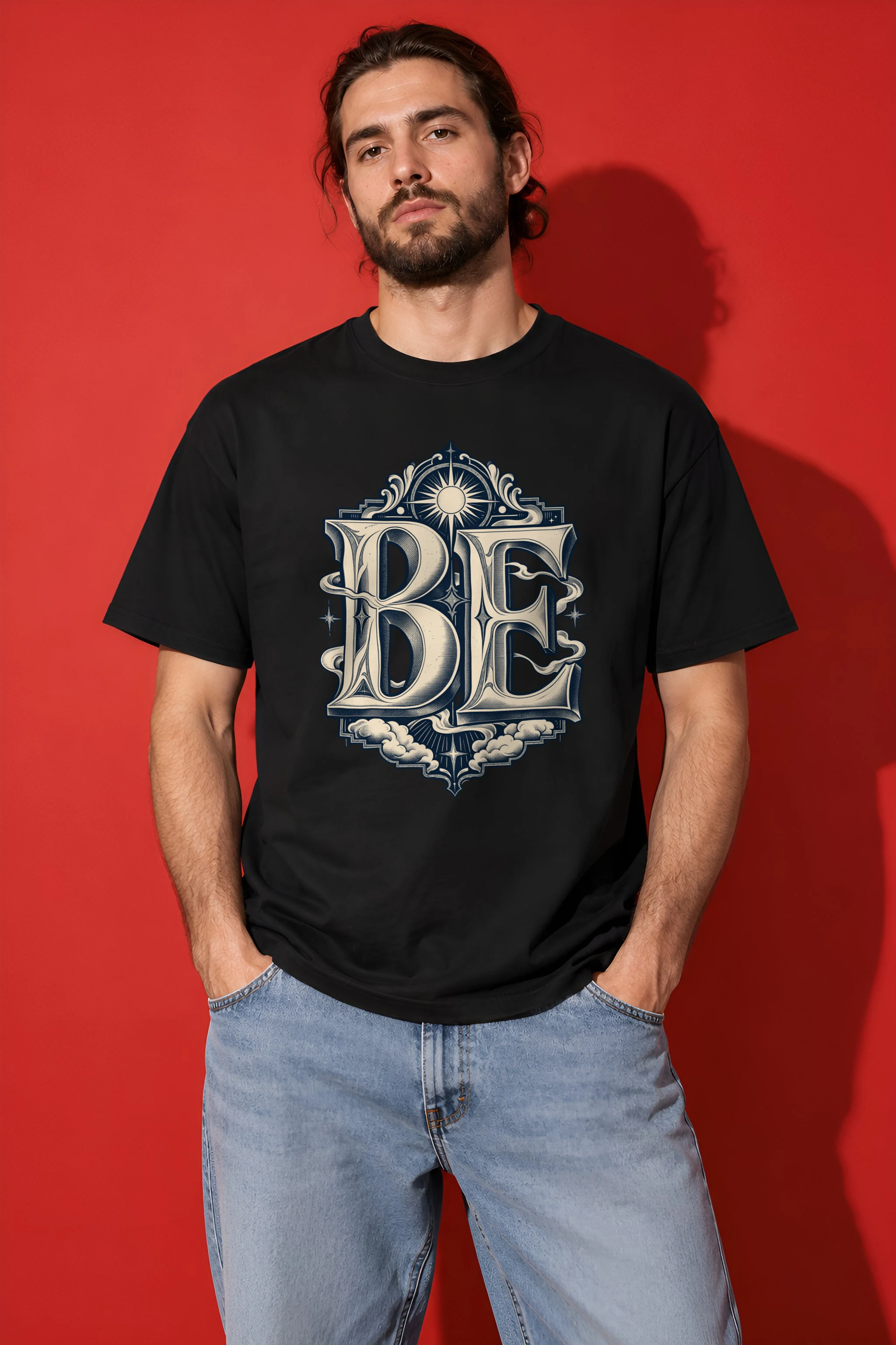 "BE" Heavyweight Unisex Crewneck T-shirt