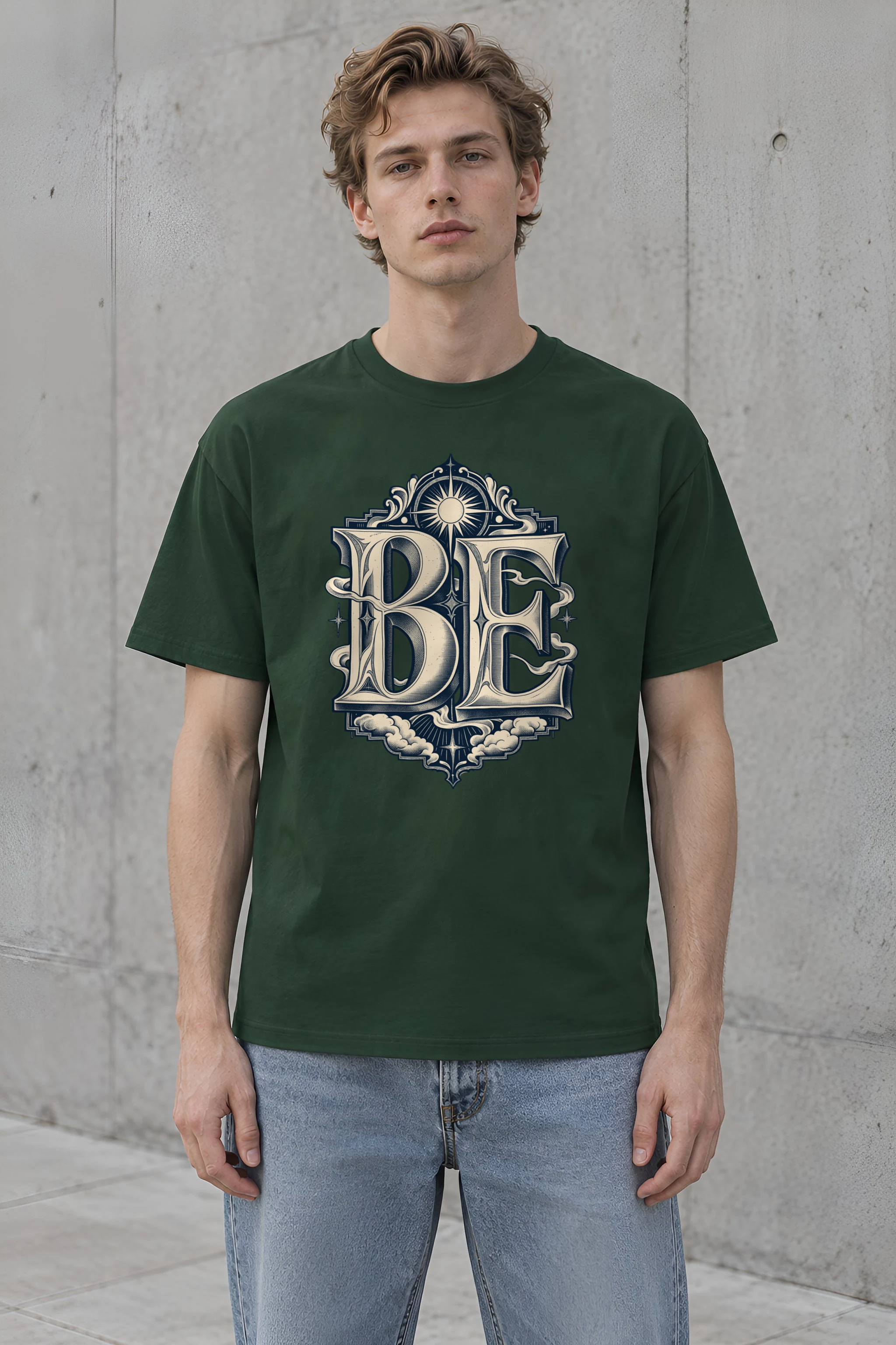 "BE" Heavyweight Unisex Crewneck T-shirt