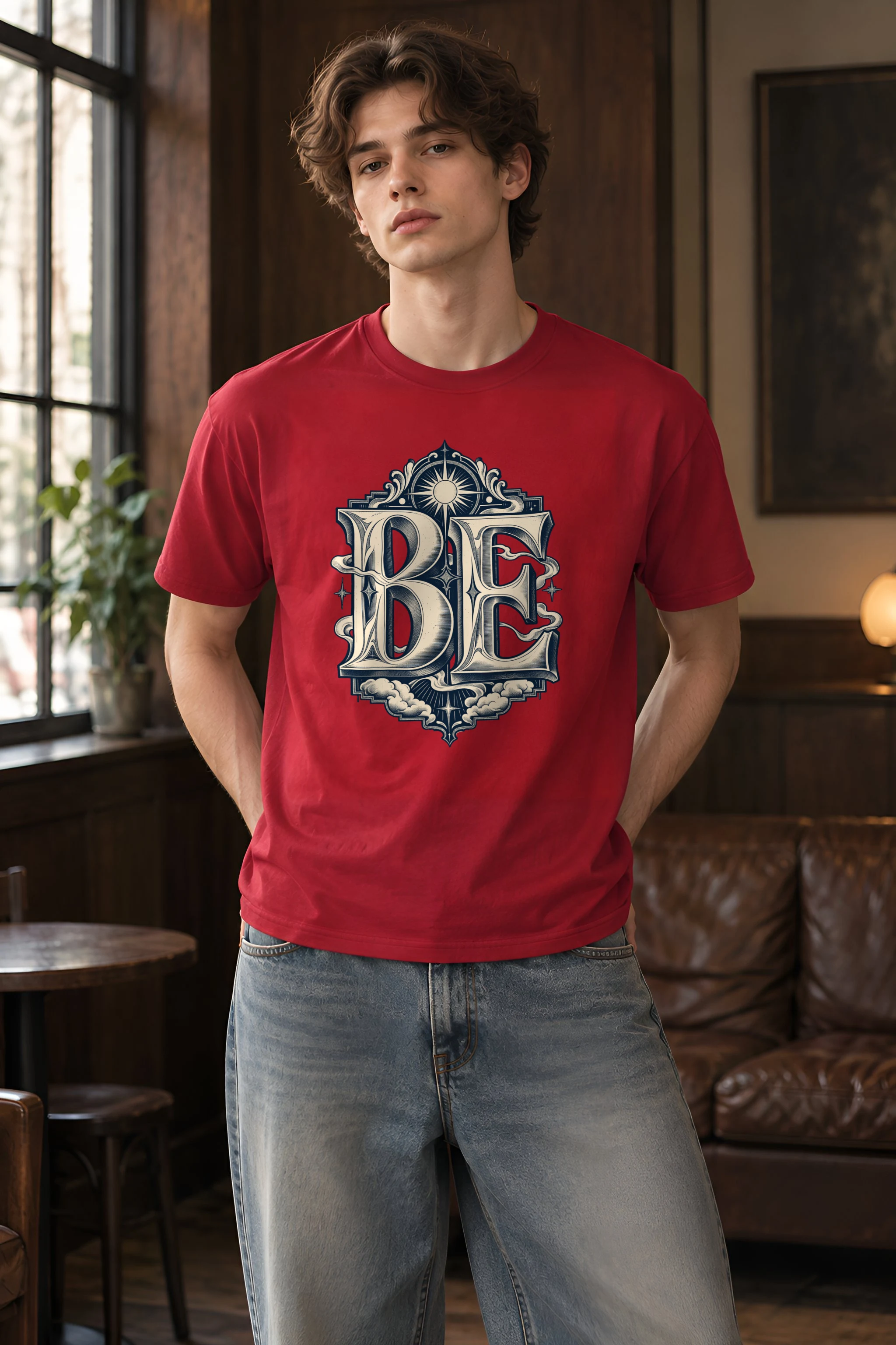 "BE" Heavyweight Unisex Crewneck T-shirt