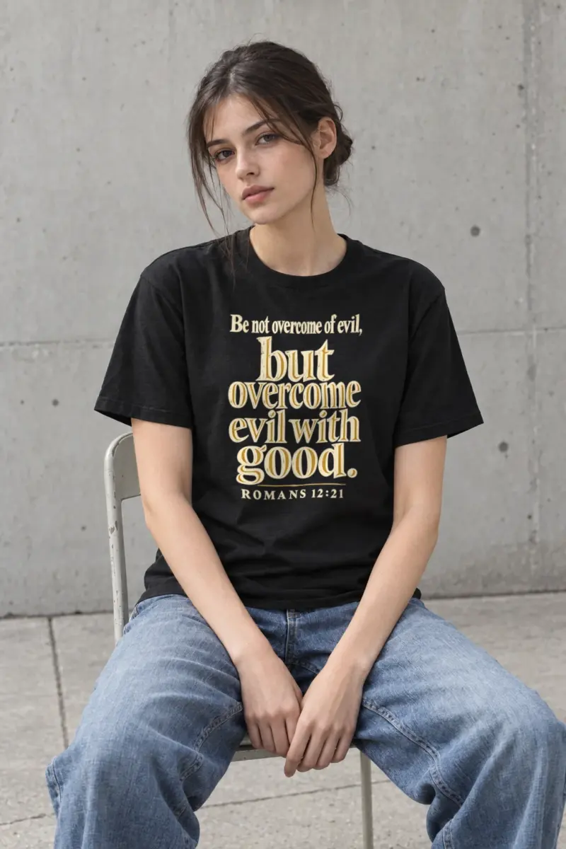"Be Not Overcome" Heavyweight Unisex Crewneck T-shirt