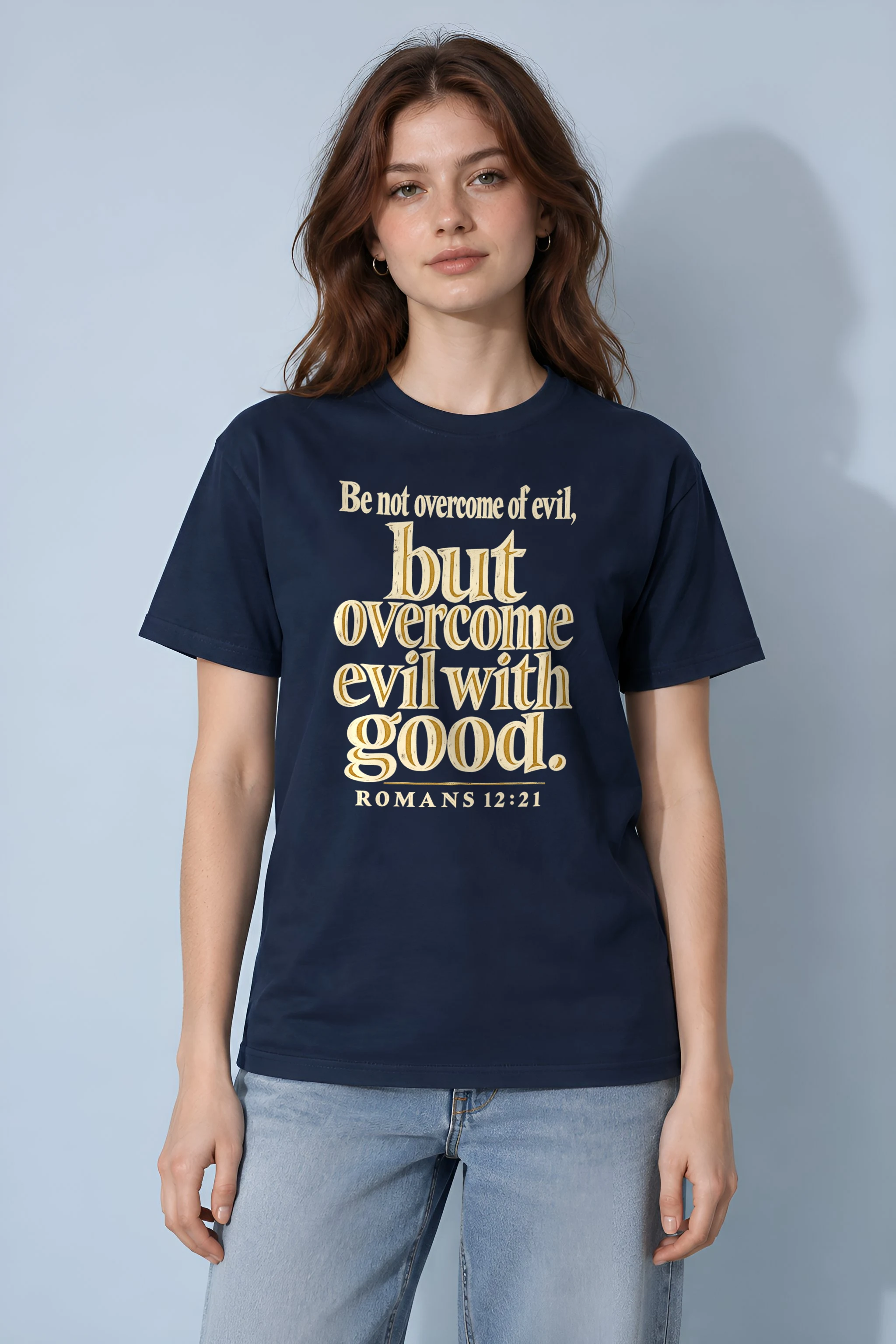 "Be Not Overcome" Heavyweight Unisex Crewneck T-shirt